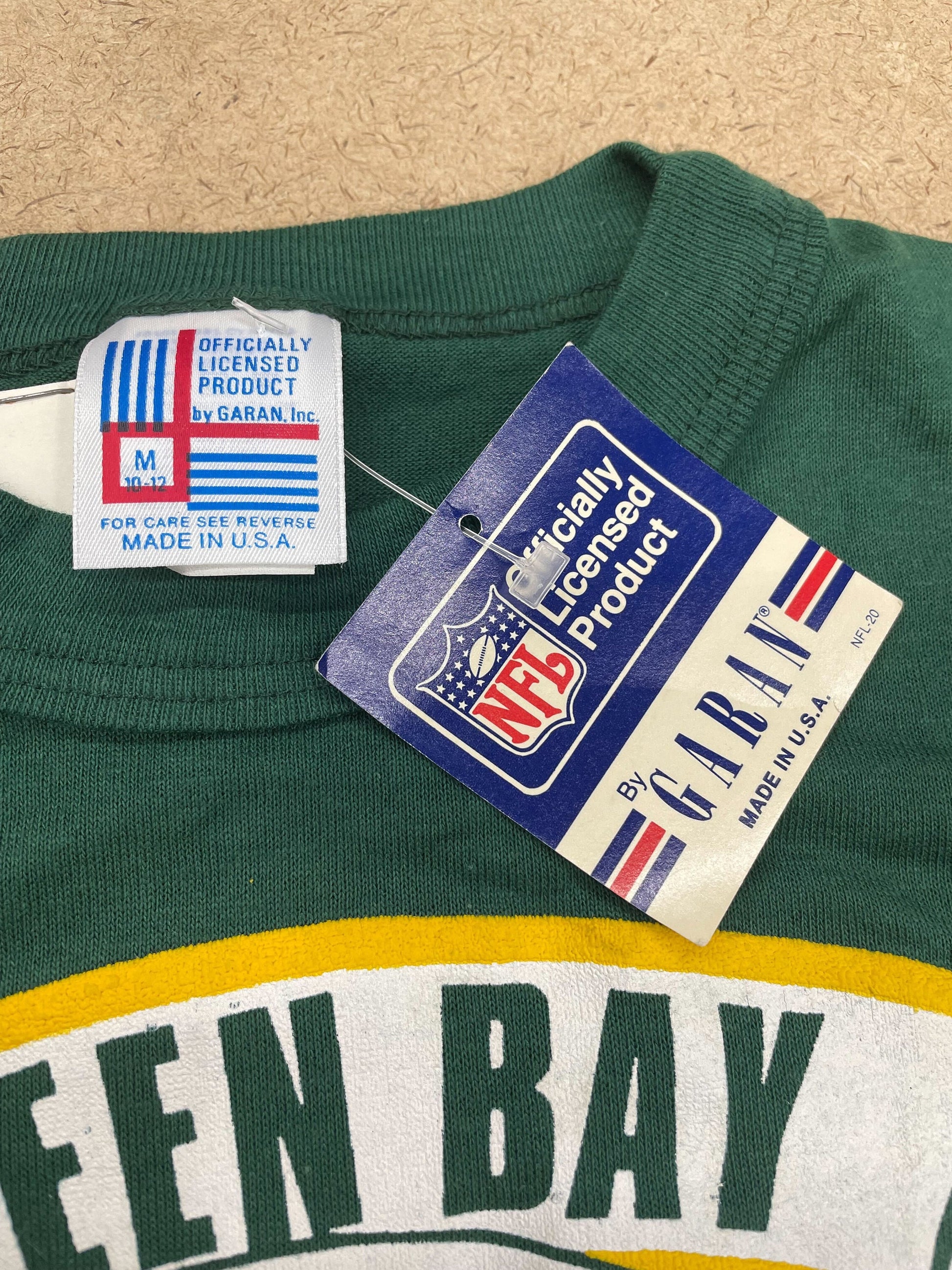 80s Green Bay Packers NFL Graphic T-Shirt New Old Stock Green Extra Small
