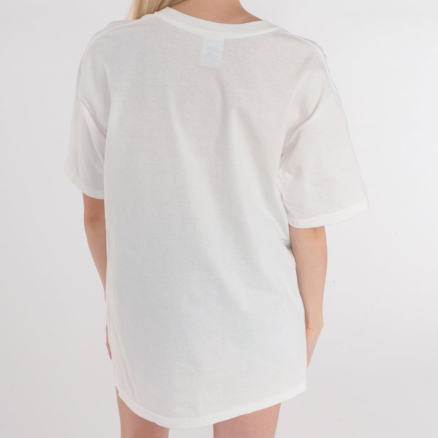 90s Daisy Flower Graphic T-Shirt Summer Sunshine White Cotton Medium M