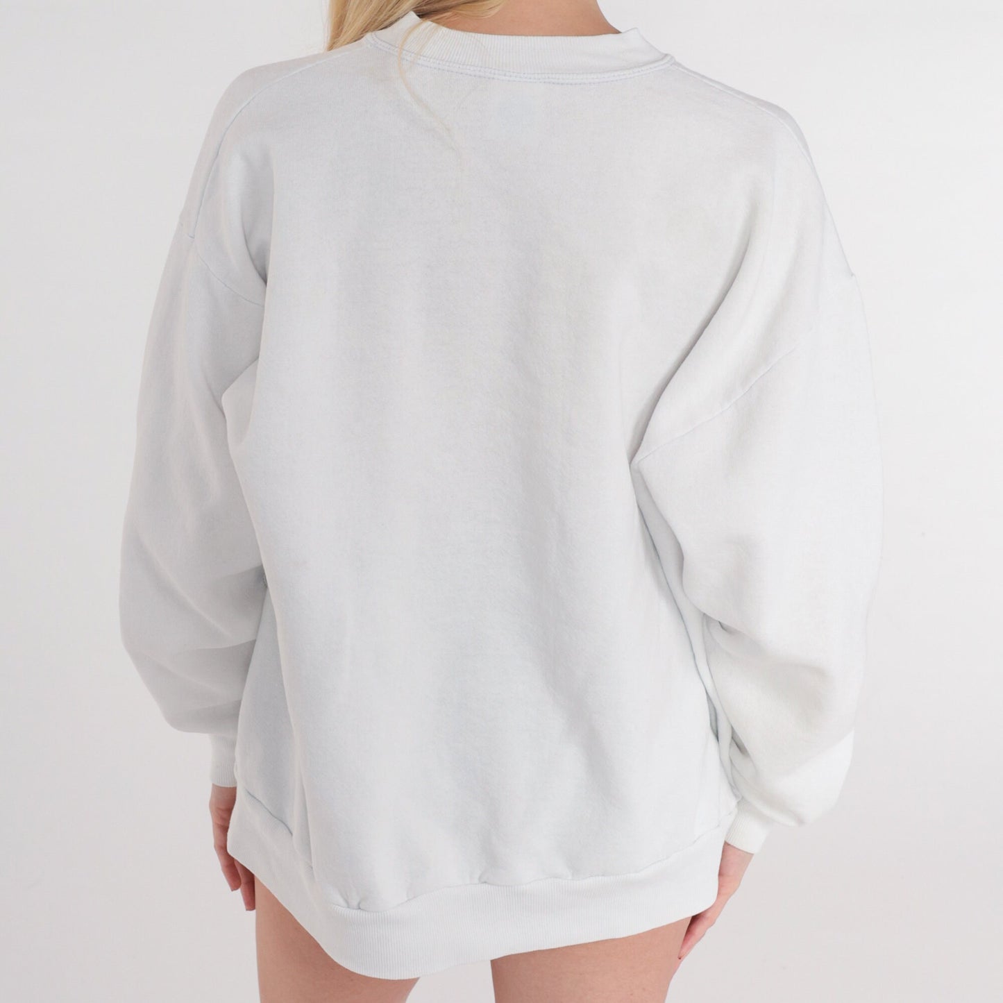90s Penguin Ice Skating Graphic Sweatshirt White Crewneck Extra Large XL