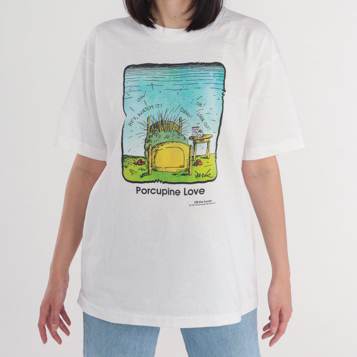 80s Off the Leash Porcupine Love Graphic T-Shirt Cotton Single Stitch XL