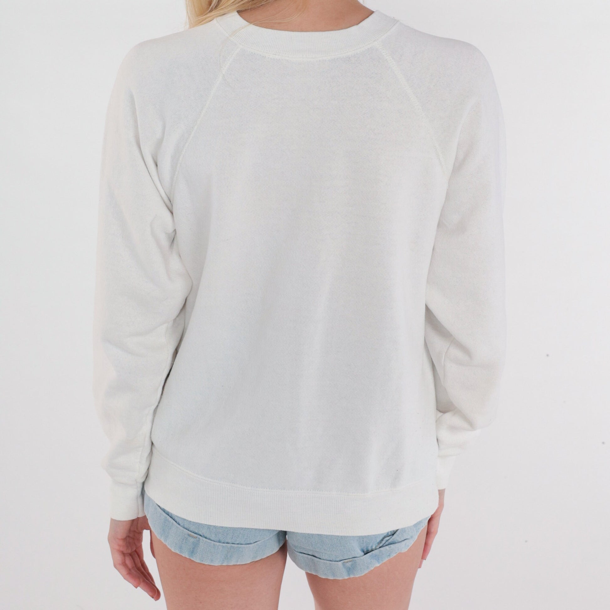 90s Best Grandma On Earth Graphic Sweatshirt White Raglan Small
