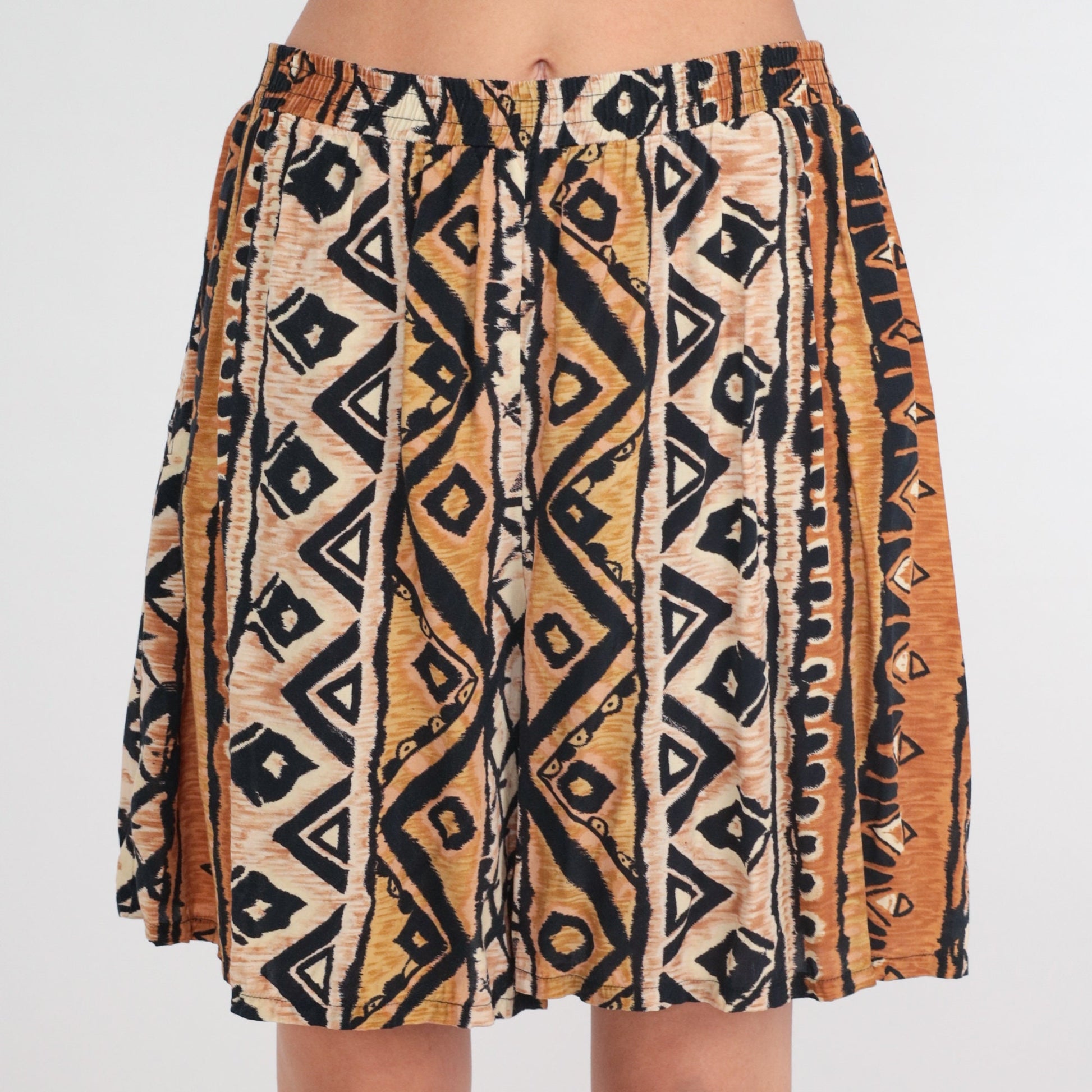 90s Gantos Geometric Abstract Shorts High Waist Wide Leg Small