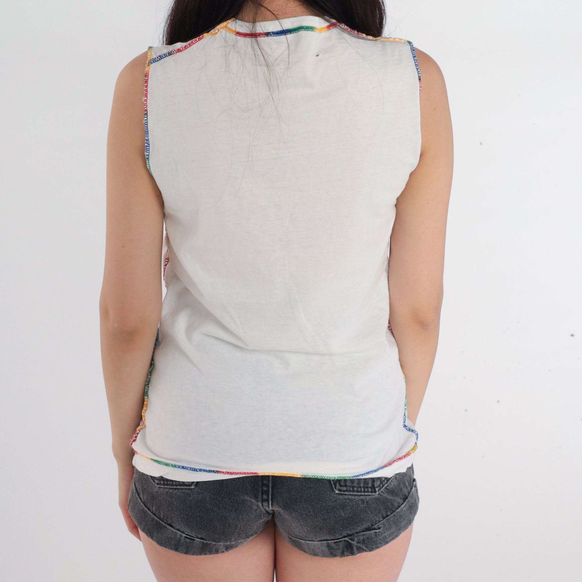 80s Curaçao Netherlands Islands Graphic Tank Top Small S