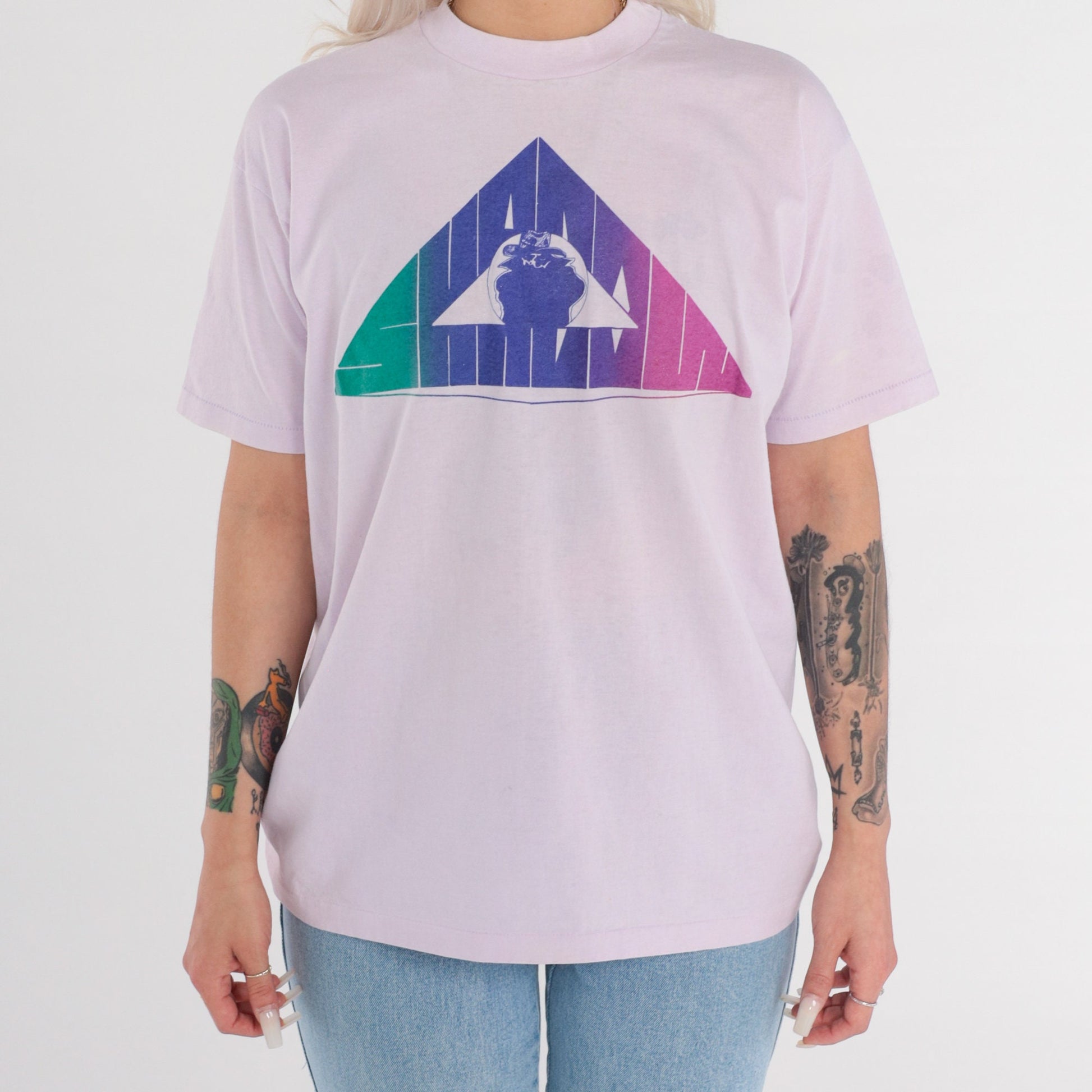 80s The Shadow Comic Graphic T-Shirt Things That Go Rock In The Night Large