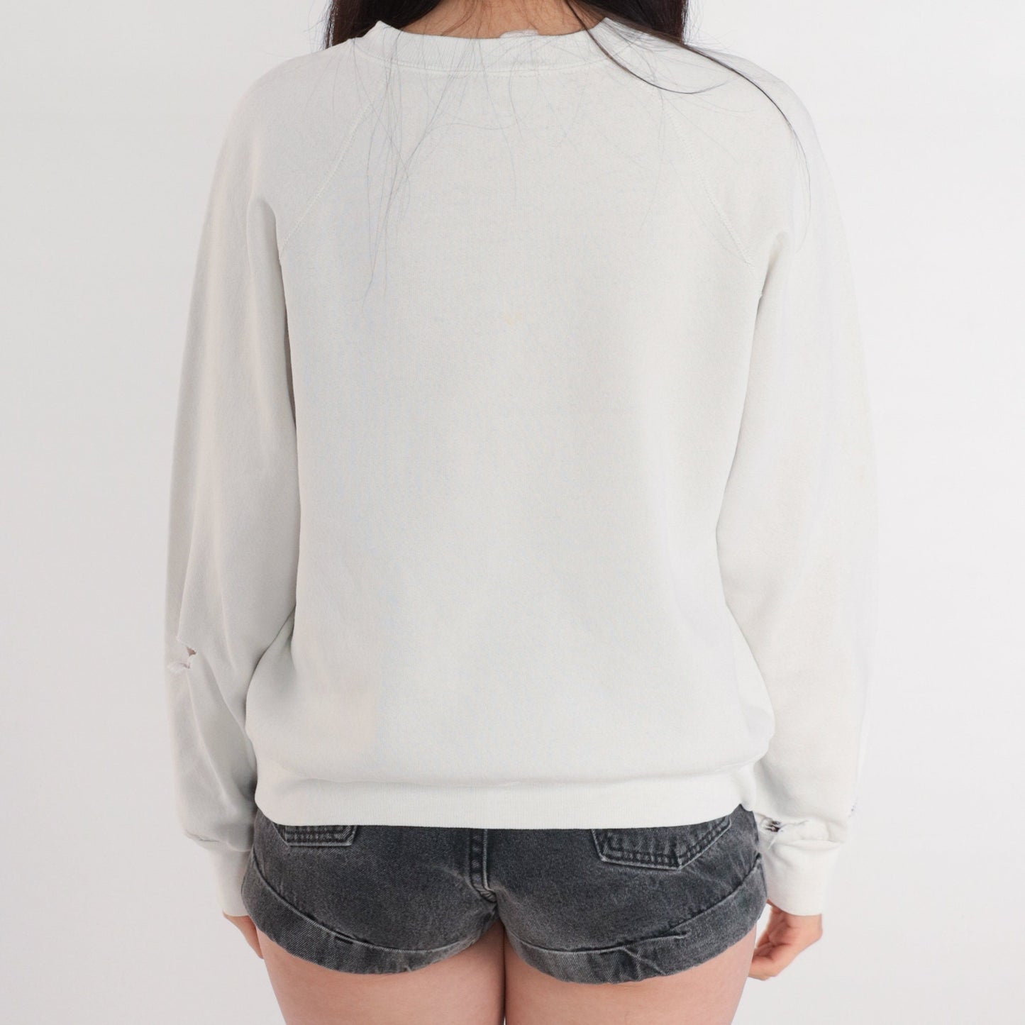 90s Panda Bear Heart Sweatshirt Lee Raglan Red White Medium