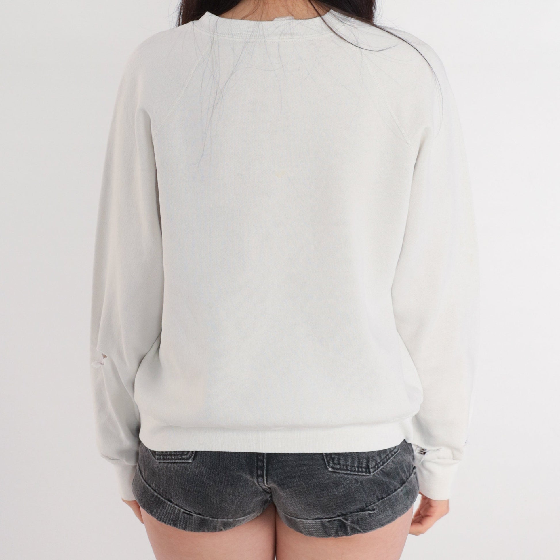 90s Panda Bear Heart Sweatshirt Lee Raglan Red White Medium
