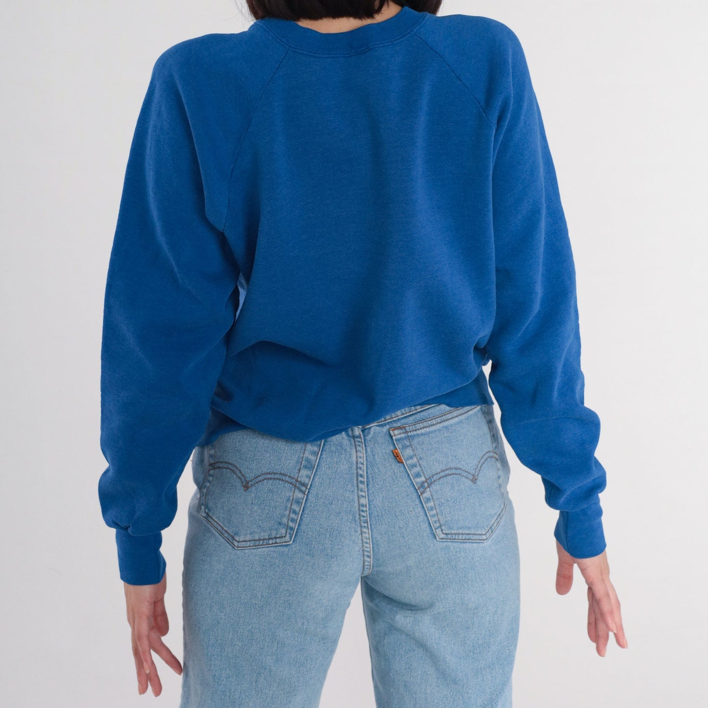 90s Kentucky Wildcats NCAA Basketball Sweatshirt Blue Raglan Large L