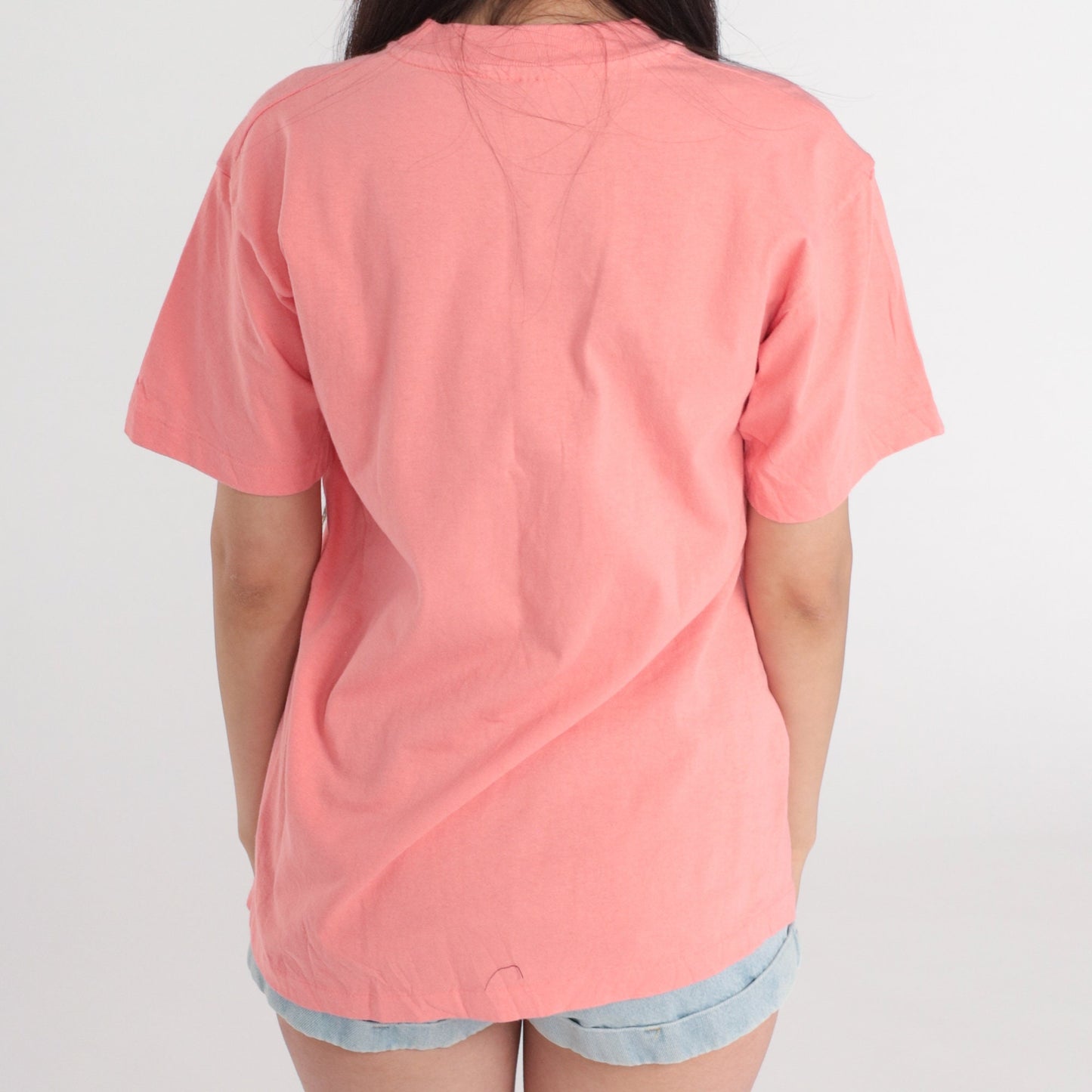 90s Beach Bums Cat Graphic T-Shirt Pink Kitten Tee Medium