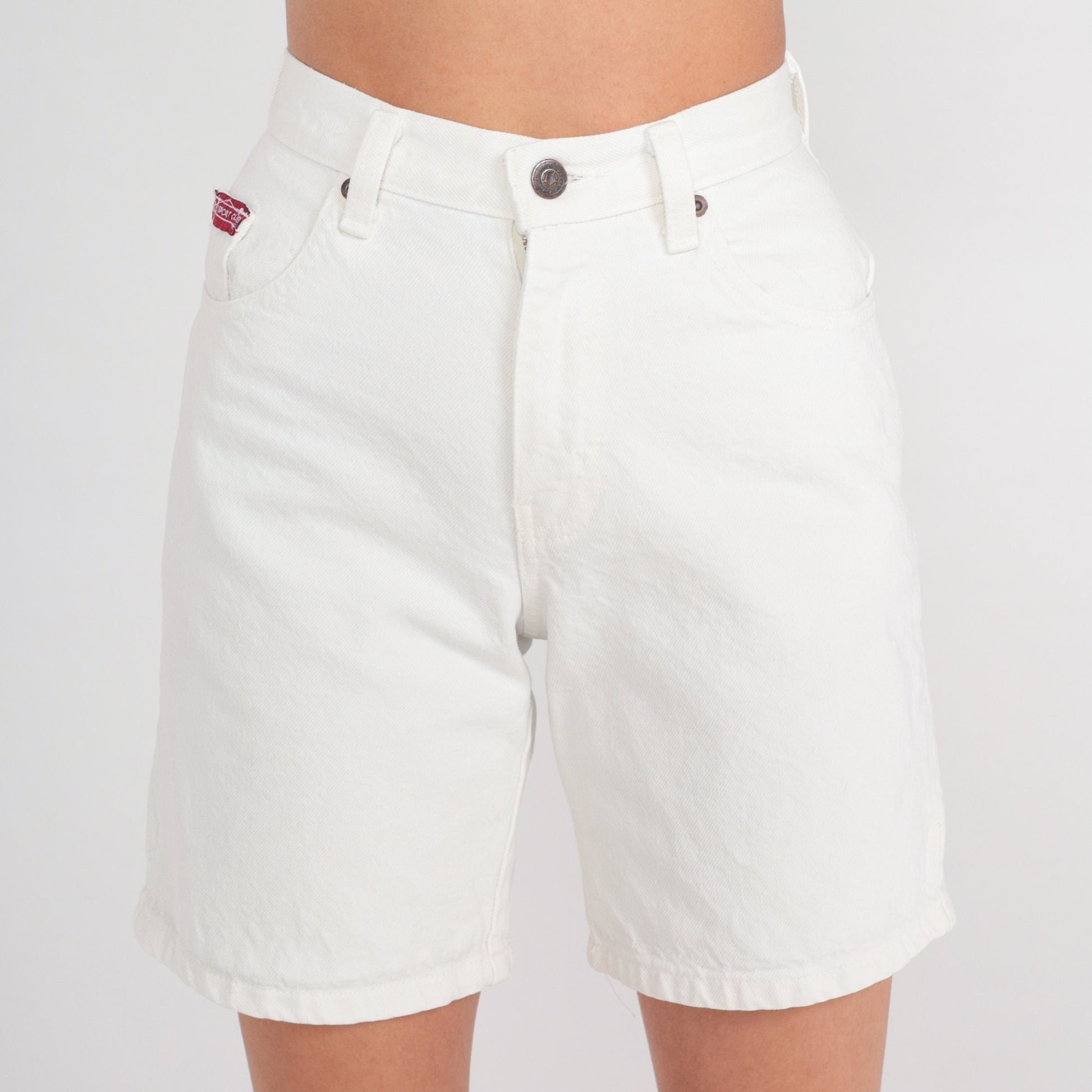 90s White Denim Shorts High Waist Cotton Jean Shorts XXS