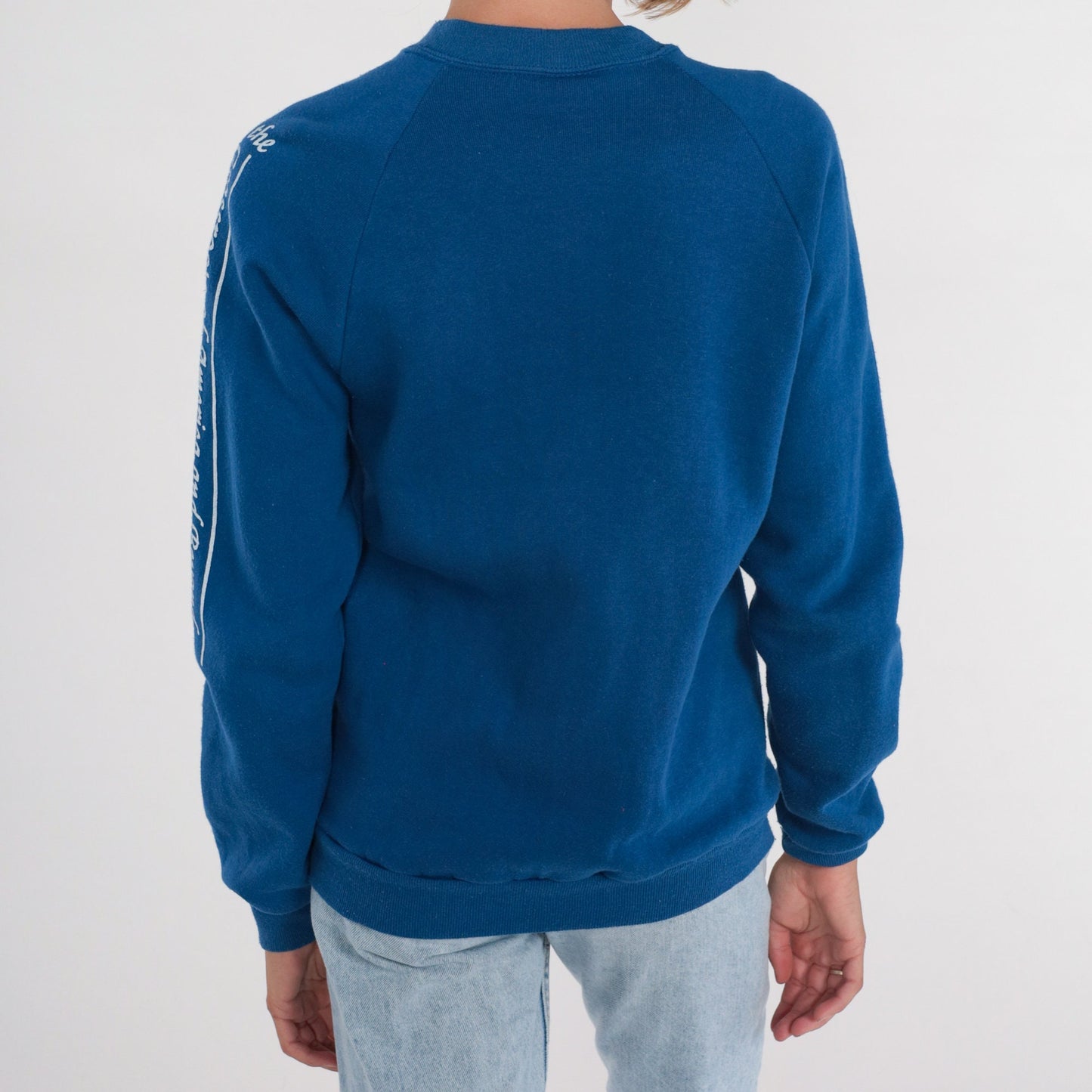 80s US Army Field Band 45th Anniversary Zip Sweatshirt Blue Raglan Small