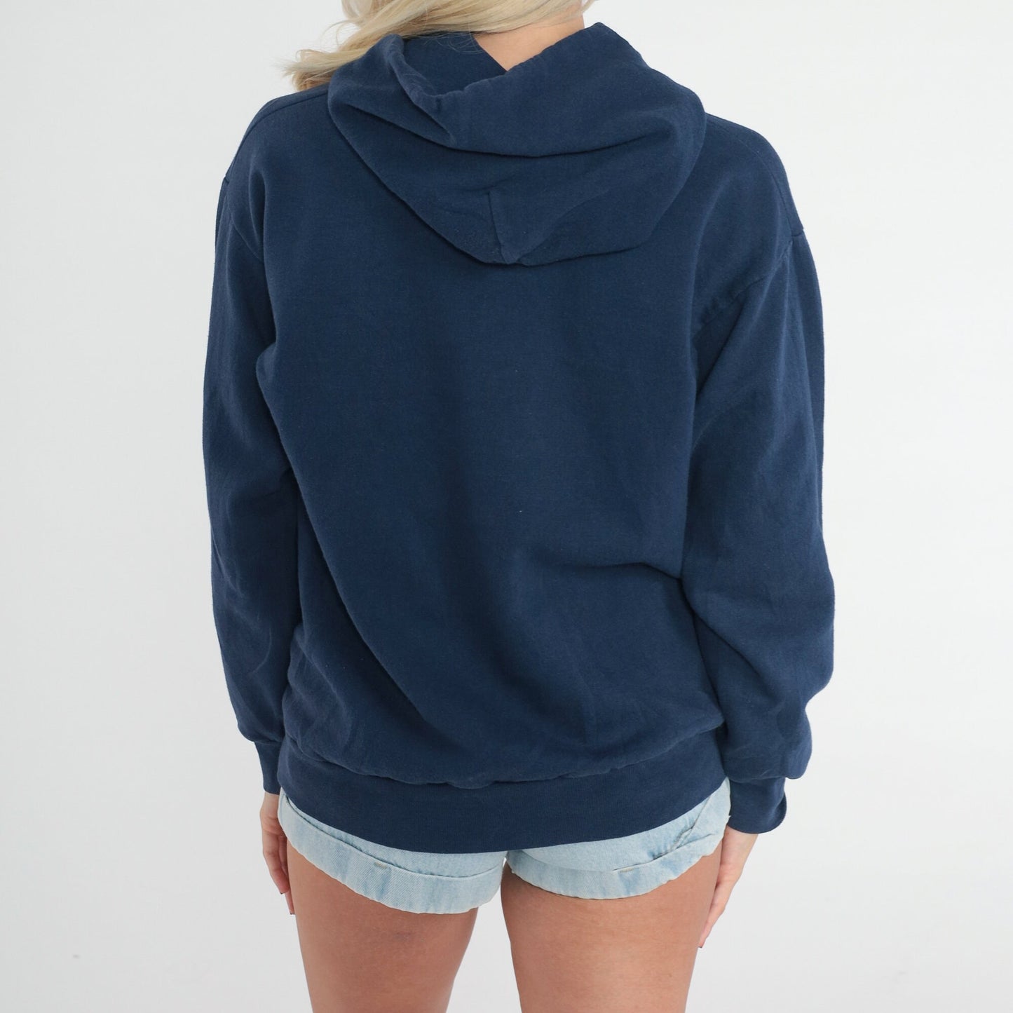 00s Disneyland Mickey Mouse Navy Hoodie Graphic Sweatshirt Small