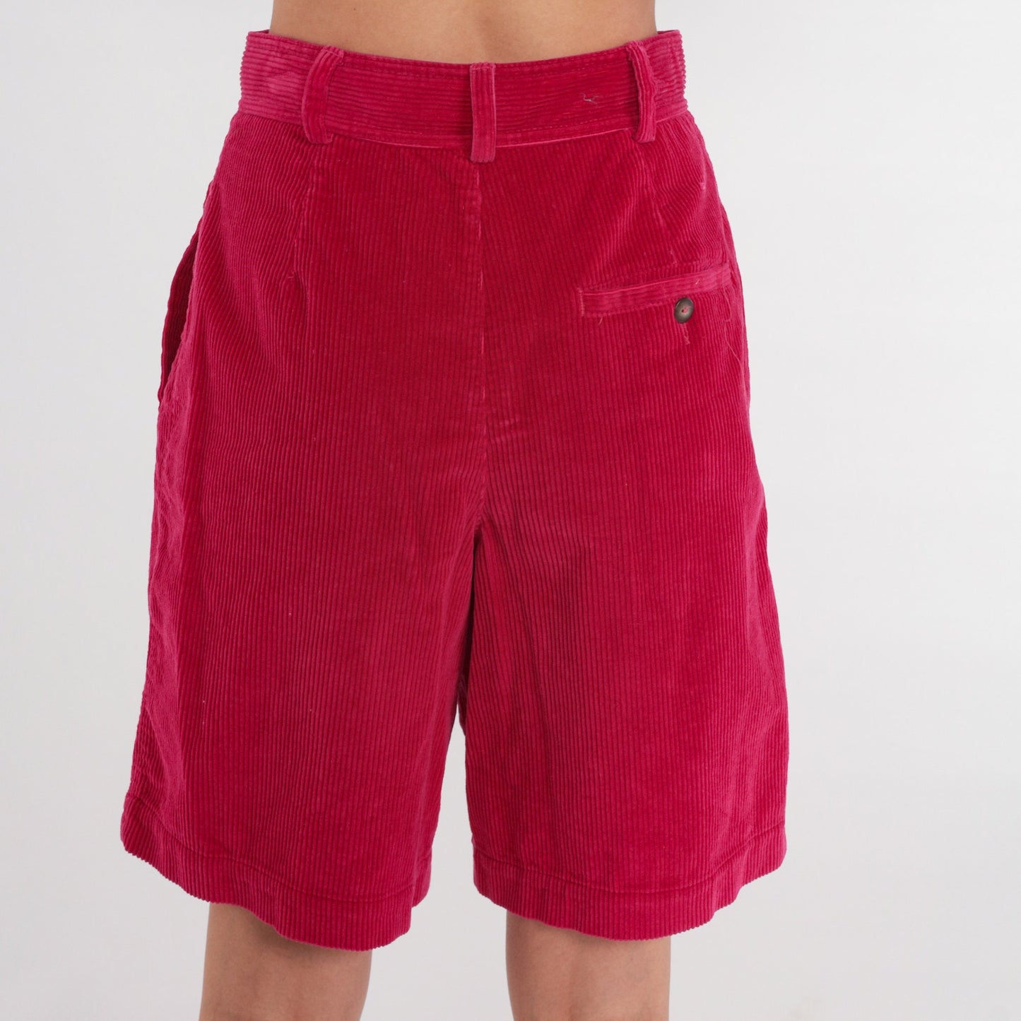 90s Liz Claiborne Pink Corduroy Shorts High Waist Pleated Small 6