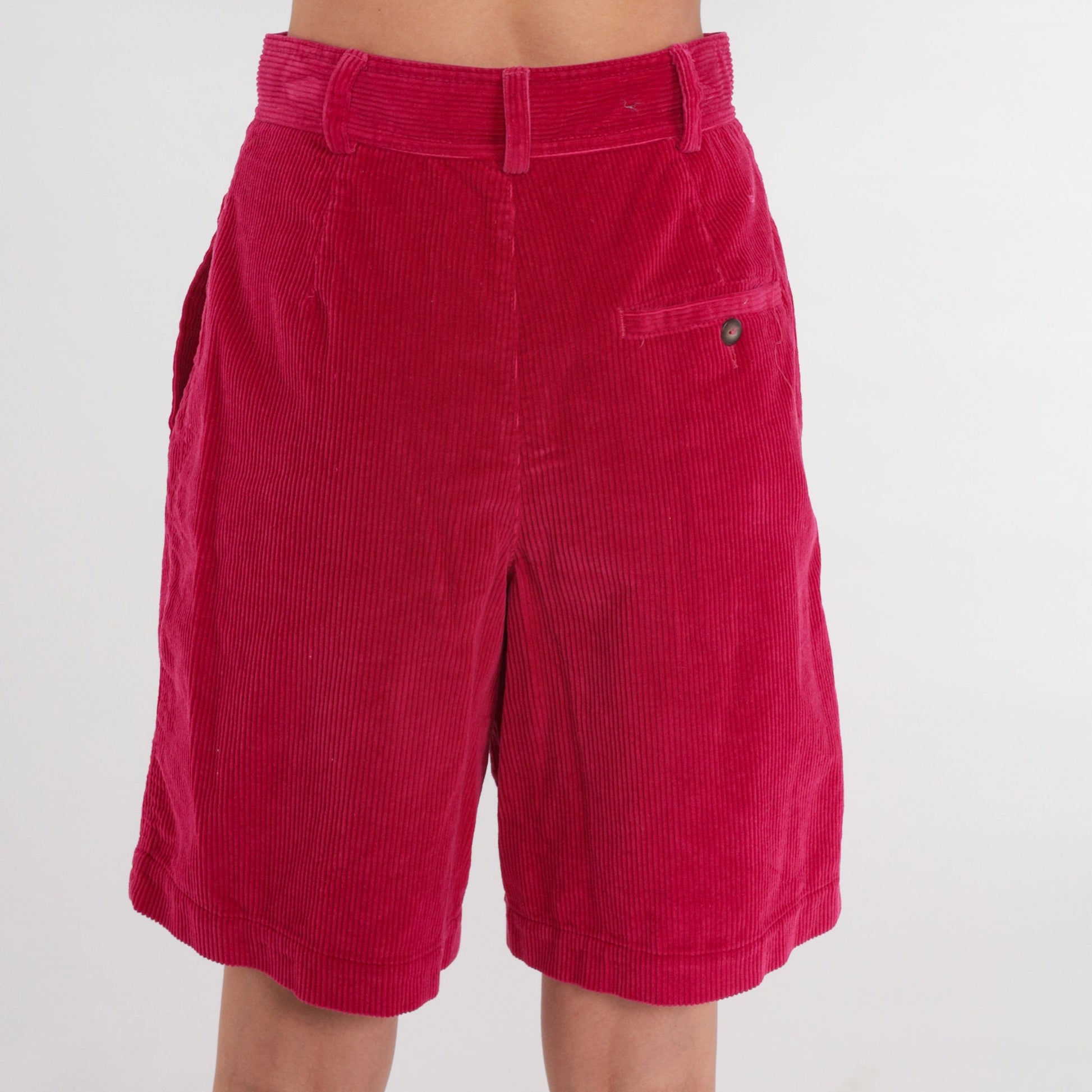 90s Liz Claiborne Pink Corduroy Shorts High Waist Pleated Small 6