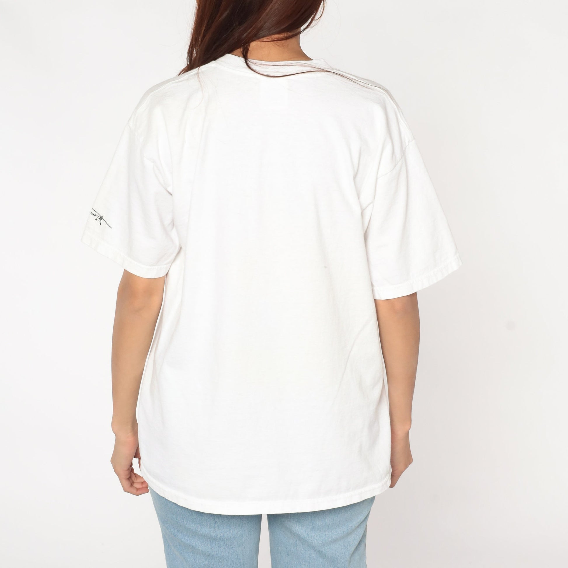 1990s Seaplane Graphic T-Shirt Washington and Beyond Aviation Tee White Large