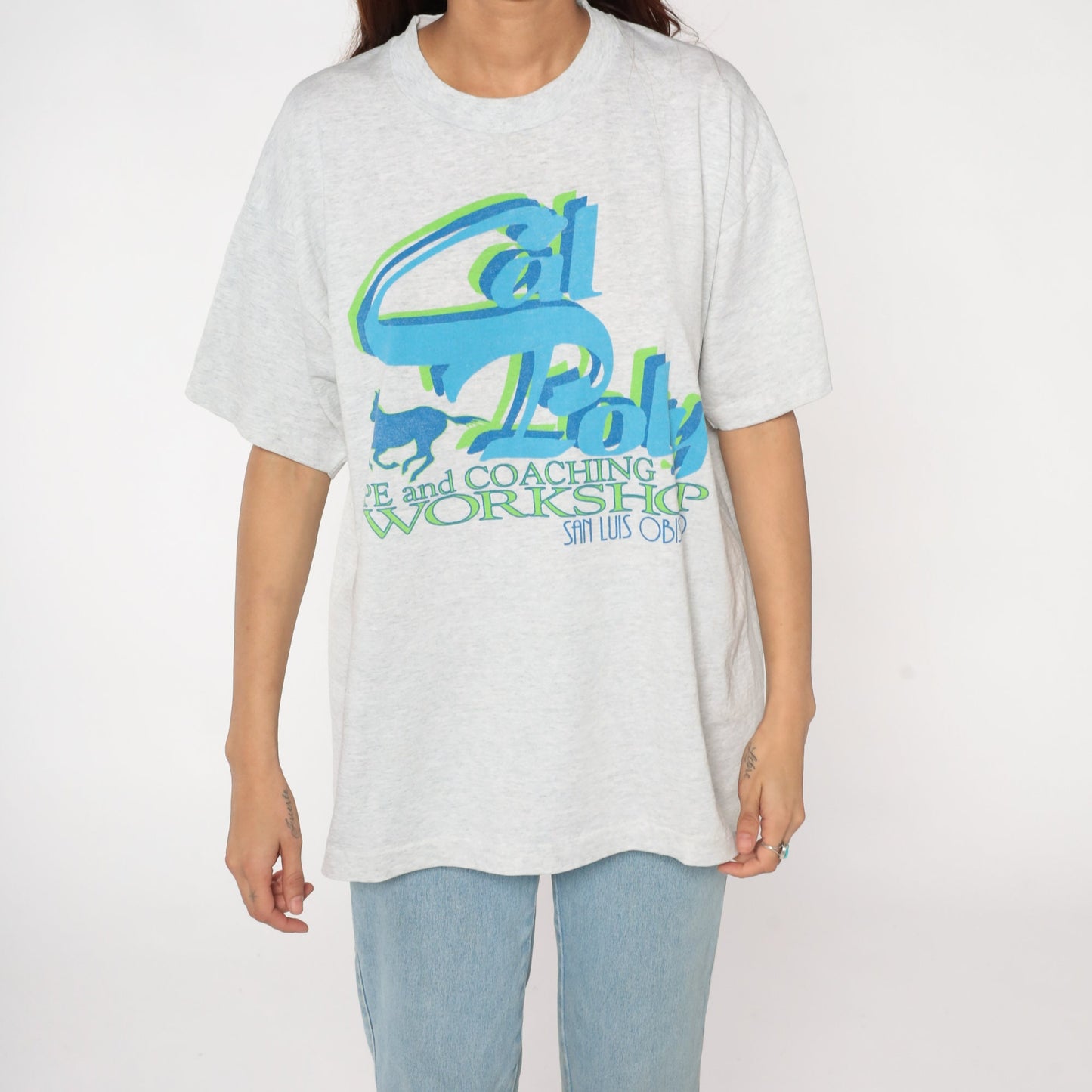 90s Cal Poly SLO Equestrian PE Workshop Graphic T-Shirt Single Stitch Extra Large