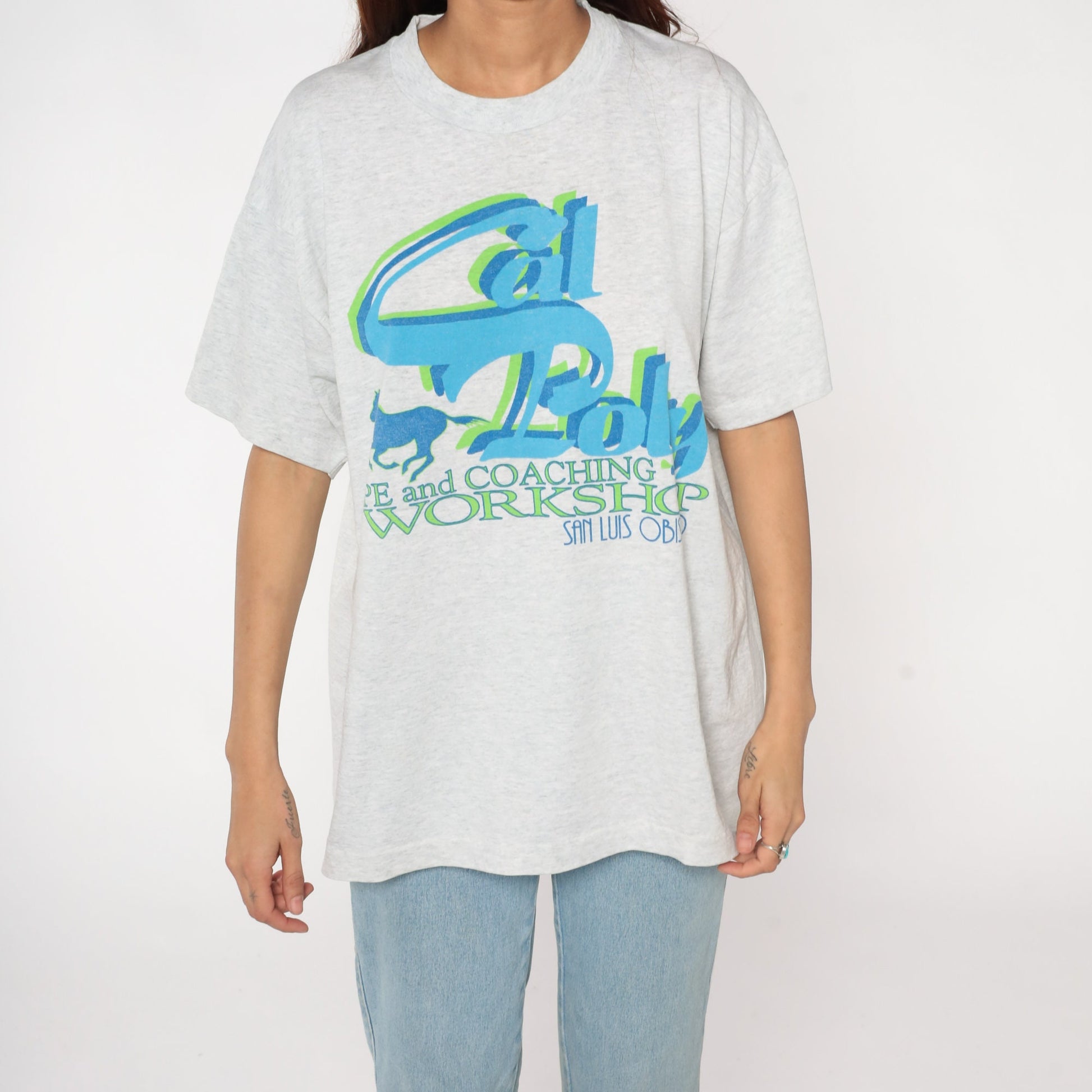 90s Cal Poly SLO Equestrian PE Workshop Graphic T-Shirt Single Stitch Extra Large