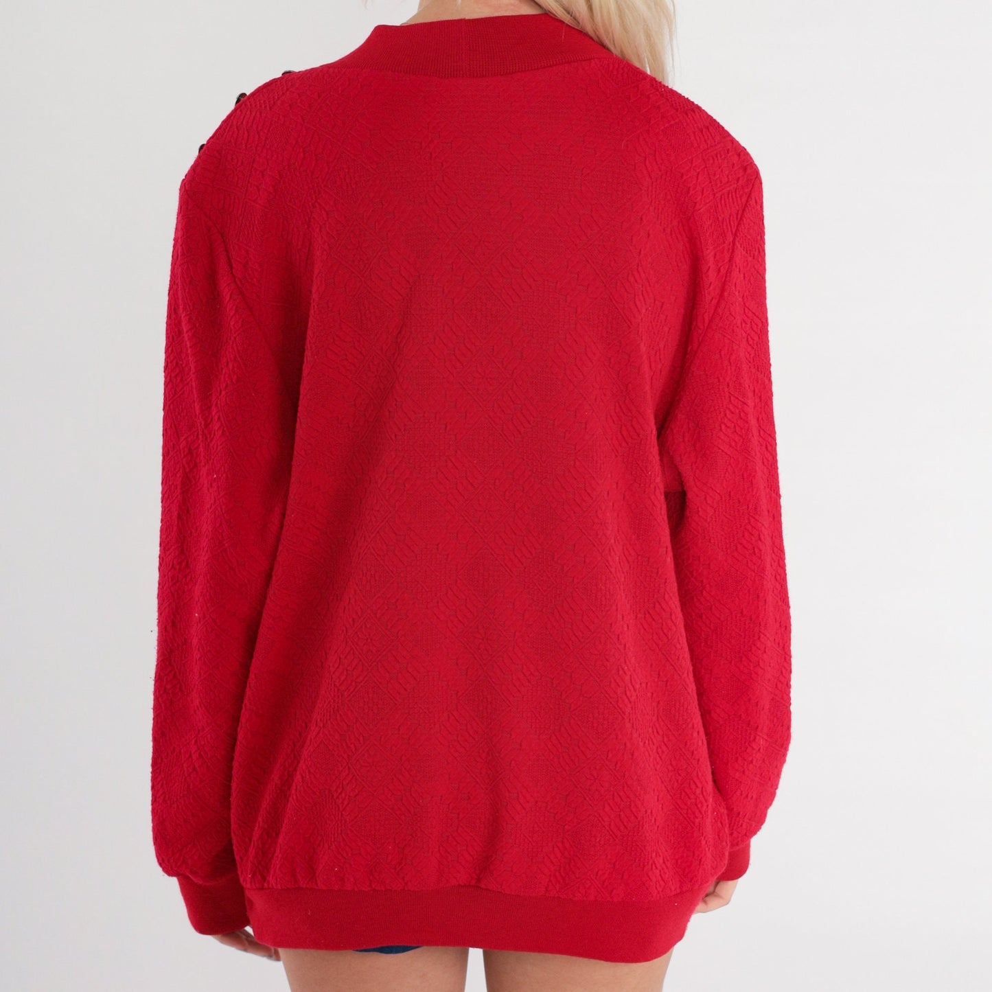 90s Alfred Dunner Nordic Snowflake Sweatshirt Red Fair Isle Pullover 1X