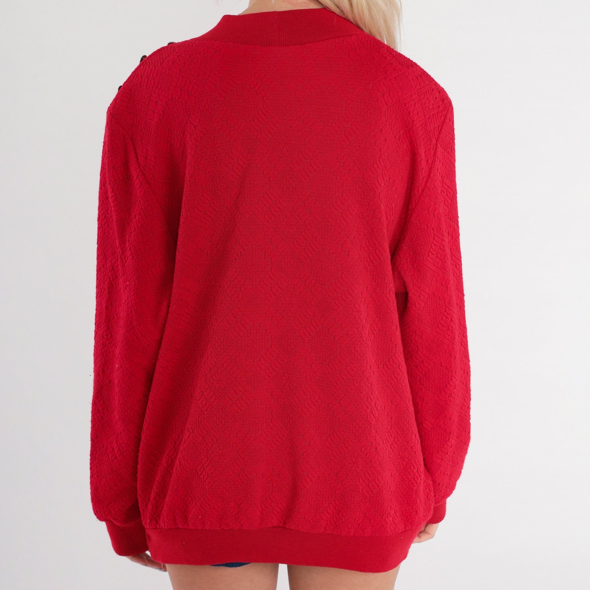 90s Alfred Dunner Nordic Snowflake Sweatshirt Red Fair Isle Pullover 1X