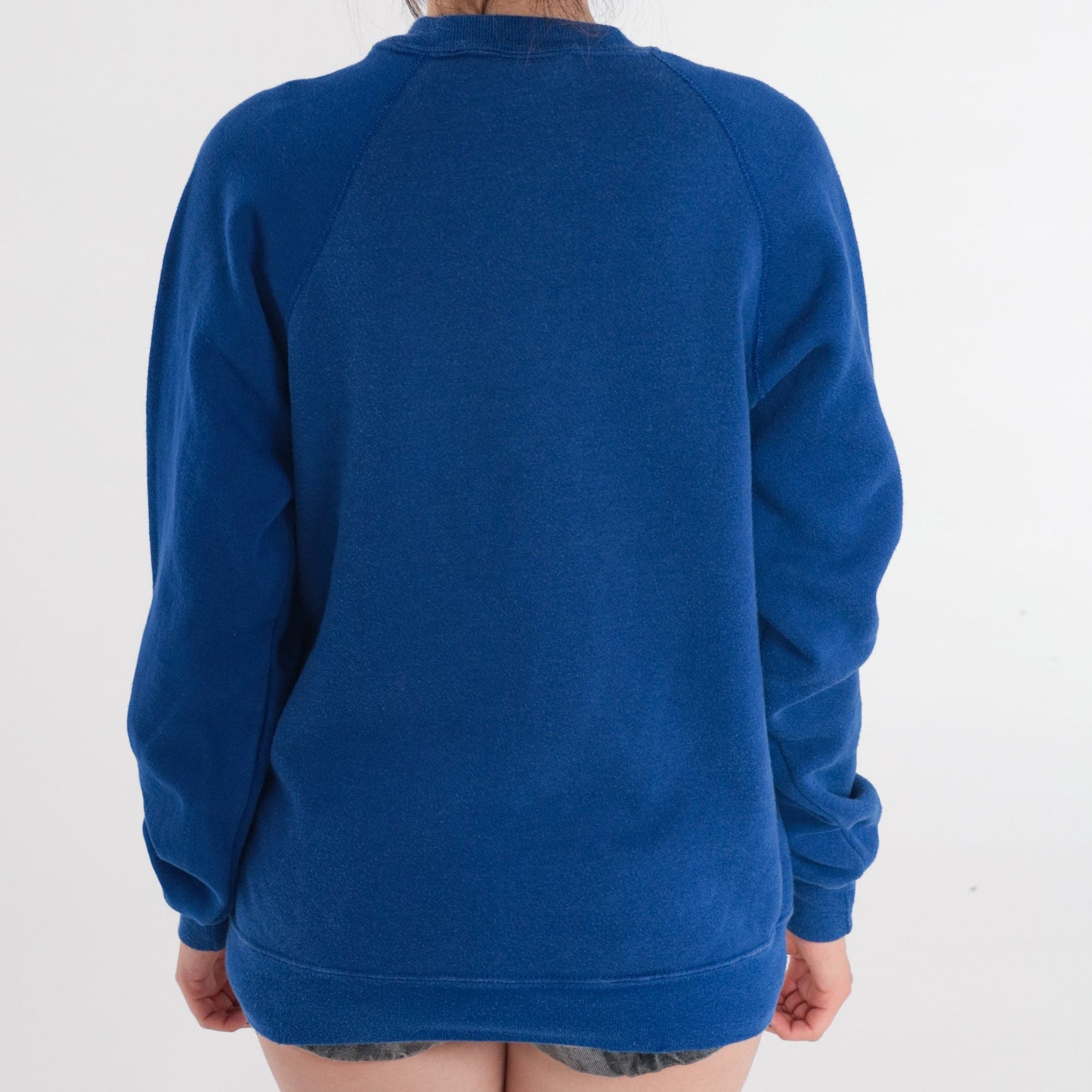 80s Billy Mitchell Elementary School Thunderbirds Raglan Sweatshirt Blue Large