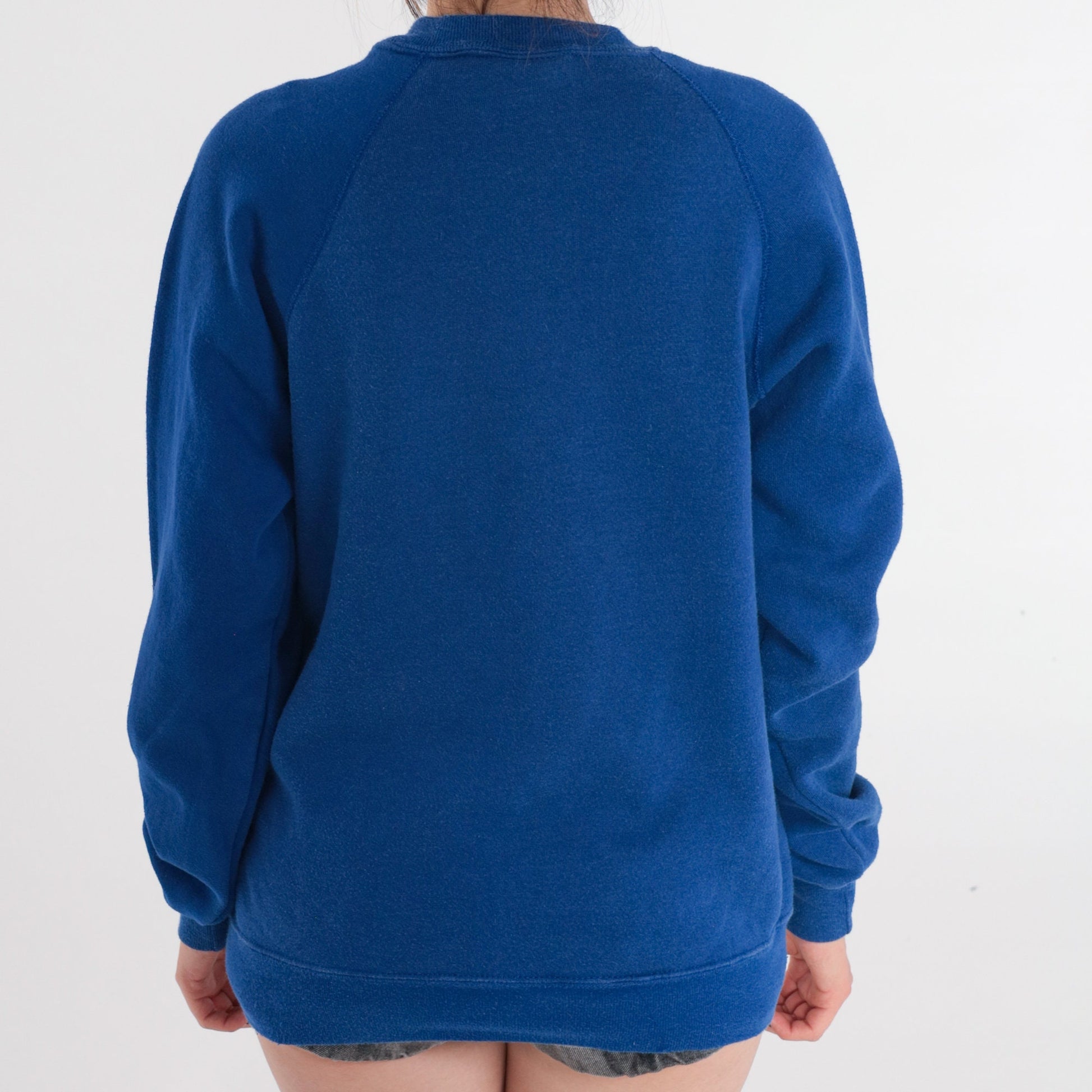 80s Billy Mitchell Elementary School Thunderbirds Raglan Sweatshirt Blue Large
