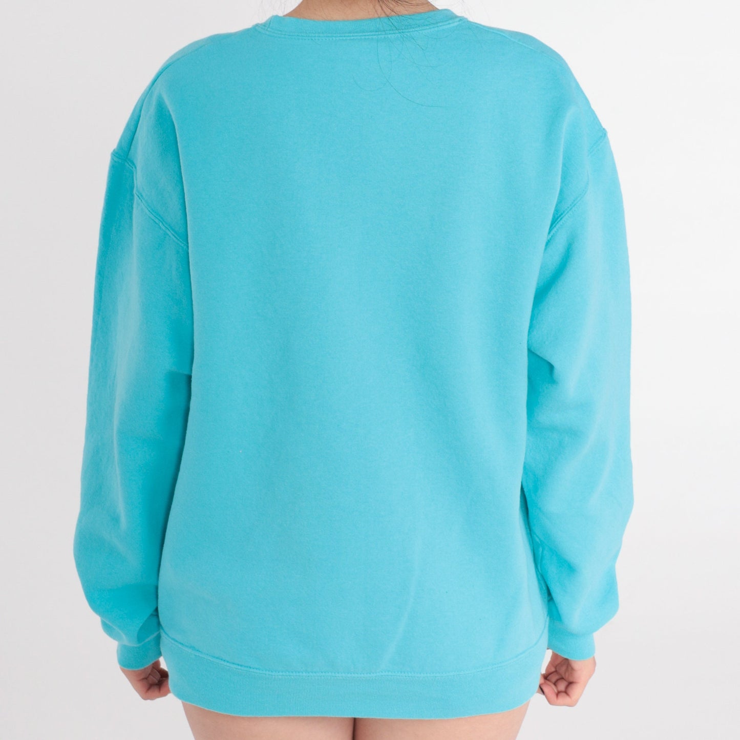 90s Blue Floral Garden Sweatshirt Butterfly Graphic Crewneck Medium M