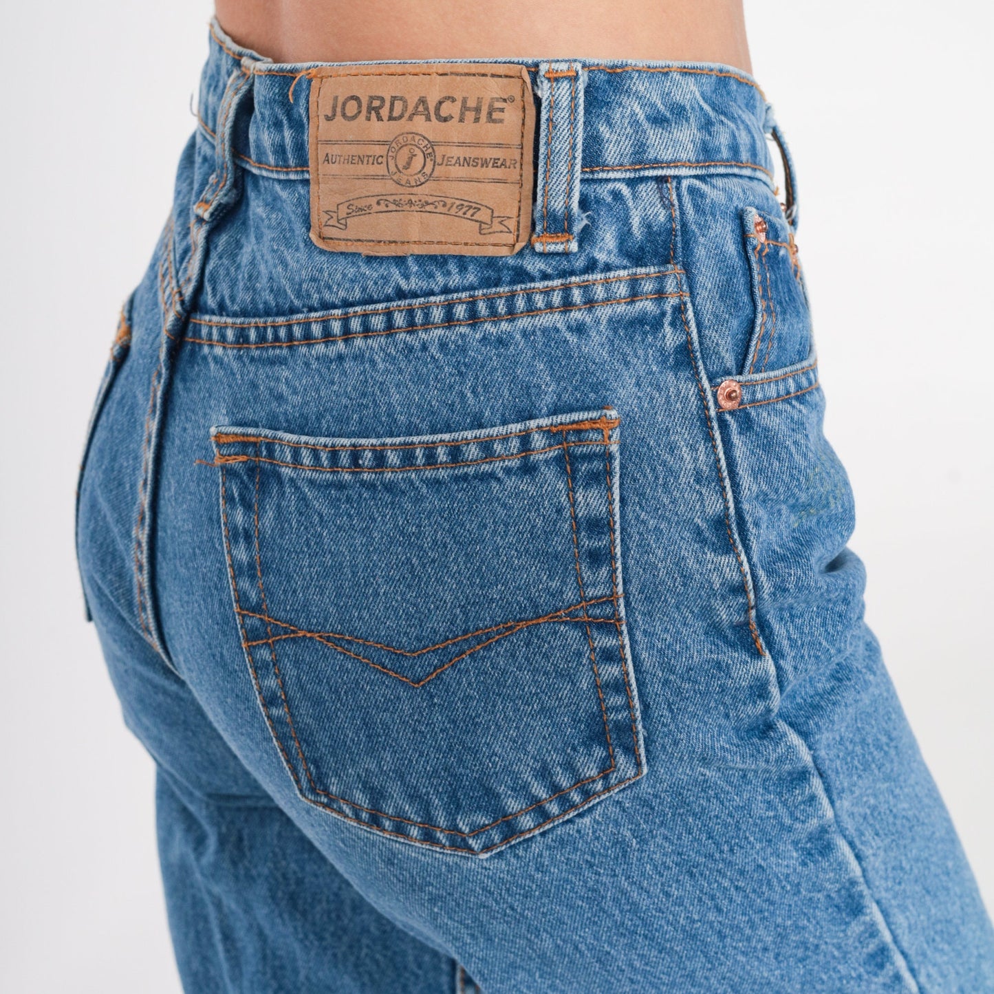 90s Jordache Blue Denim Jeans Mid Rise Straight Leg Extra Small XS