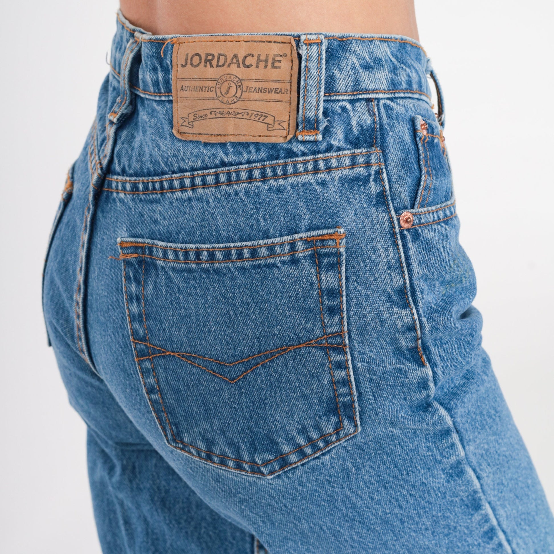 90s Jordache Blue Denim Jeans Mid Rise Straight Leg Extra Small XS