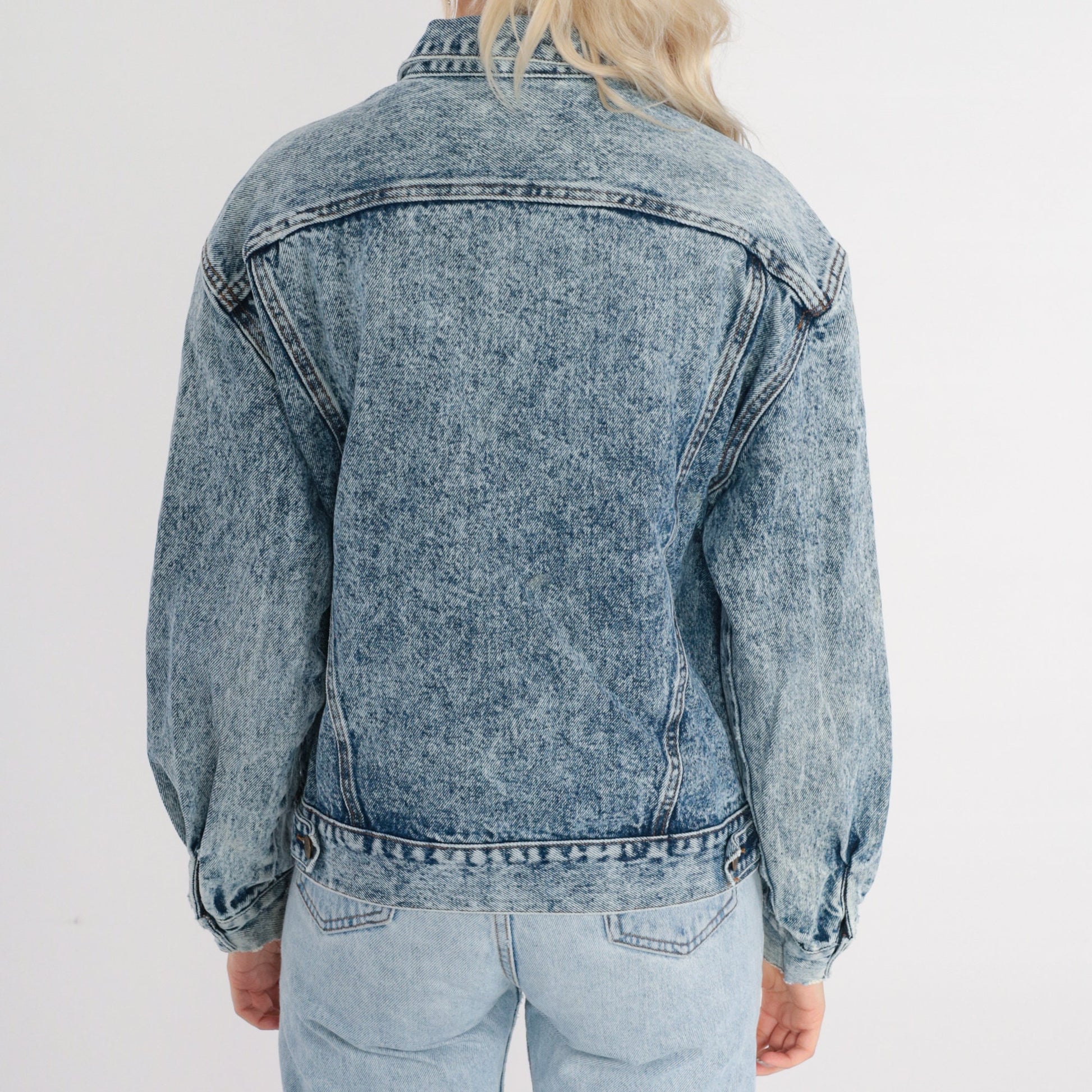 90s Guess Georges Marciano Acid Wash Denim Jacket Blue Large L