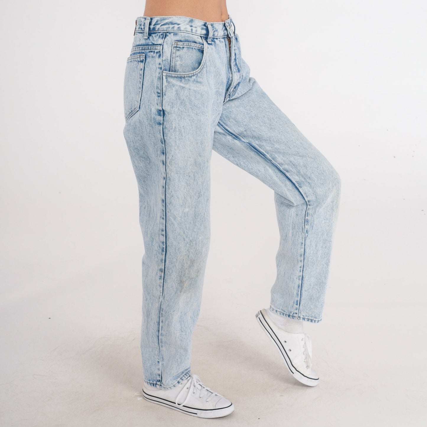 80s Calvin Klein Acid Wash Mom Jeans High Waist Tapered Denim Small