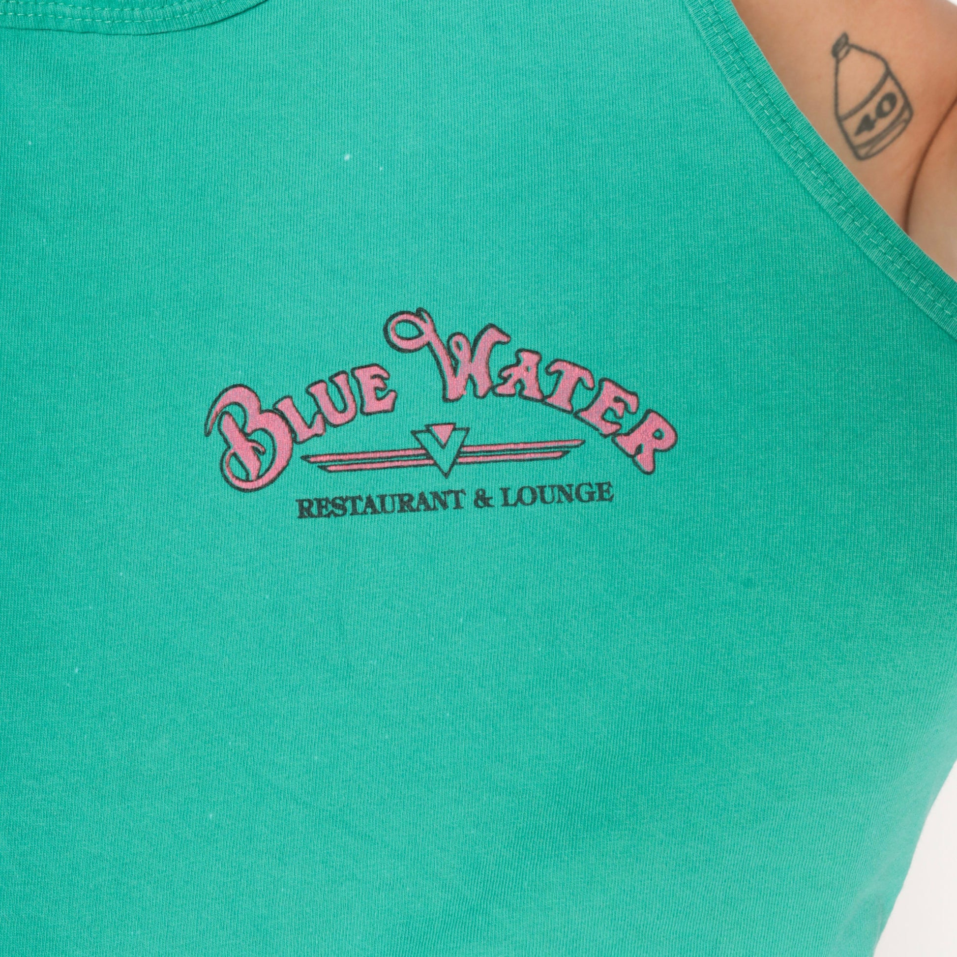 90s BlueWater Casino Parker Arizona Tank Top Green Graphic Tee Large