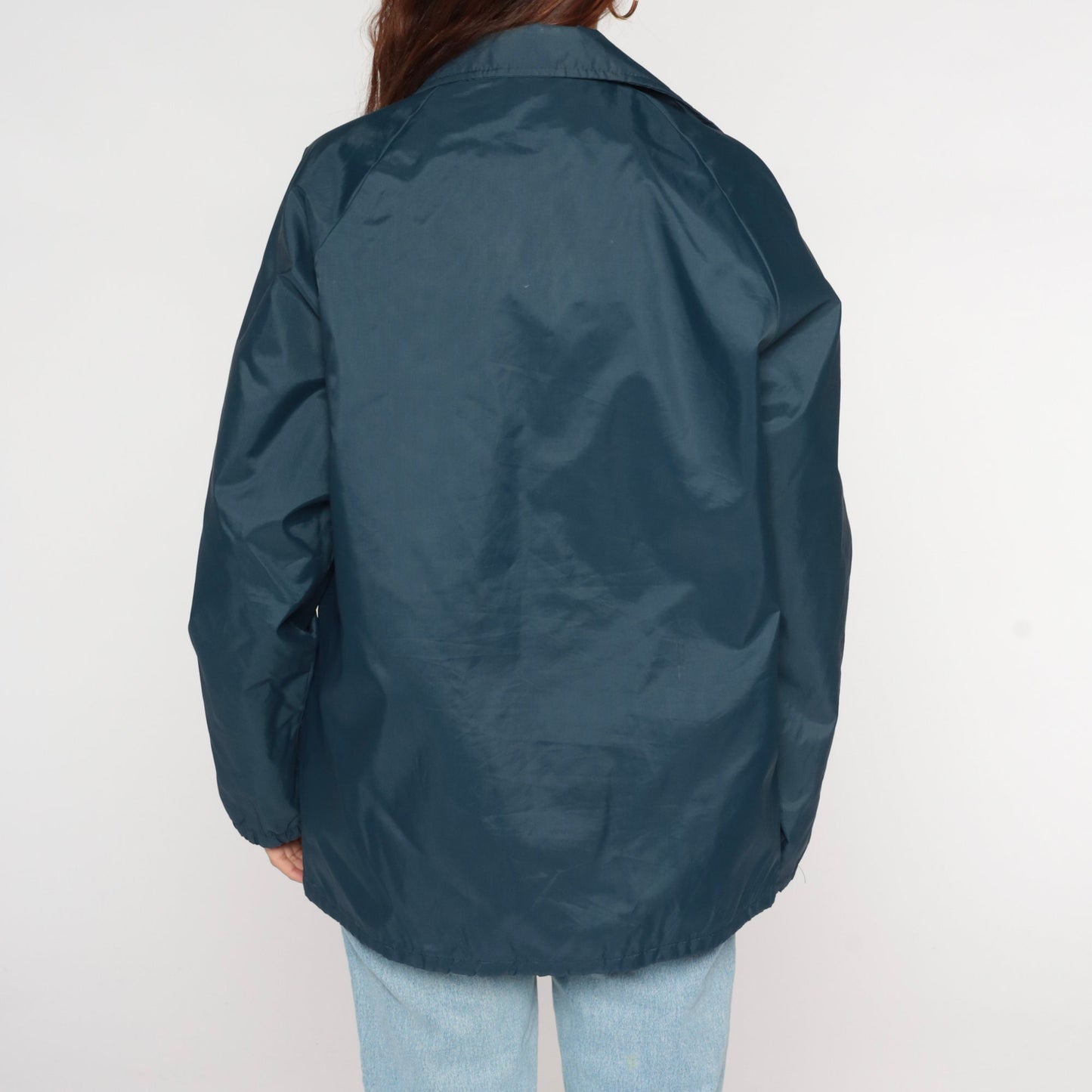 70s Tucson Sailing Club Windbreaker Navy Nylon Snap Jacket Men's Medium