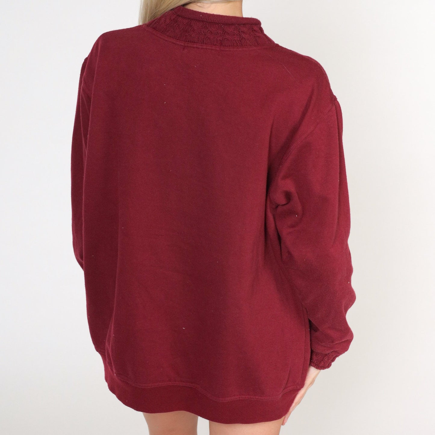 90s Hunt Club Embroidered Leaf Sweatshirt Burgundy Paisley Crewneck Large