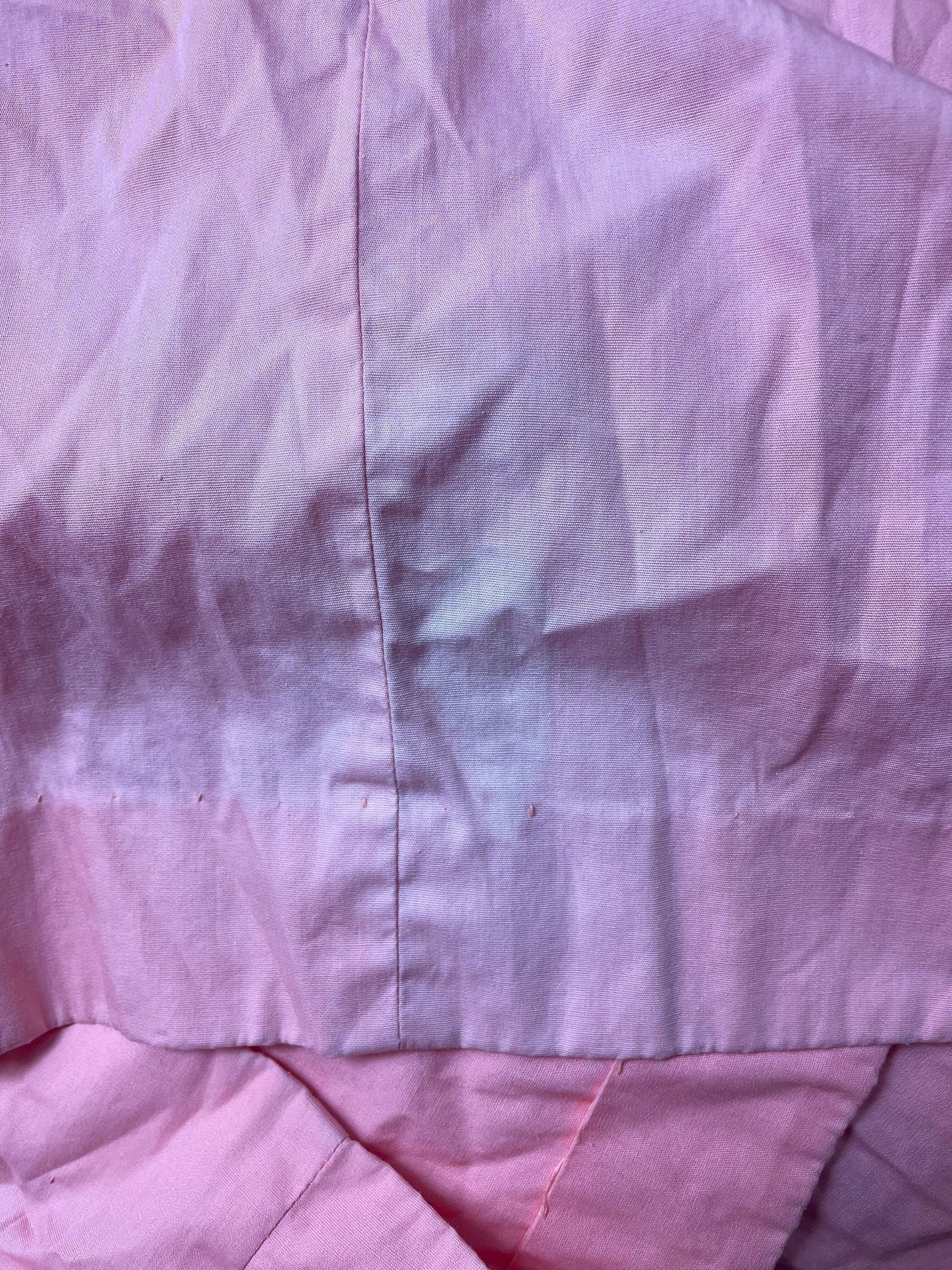 1960s Pink Mini Dress White Embroidery Button-Up High Waist XXS