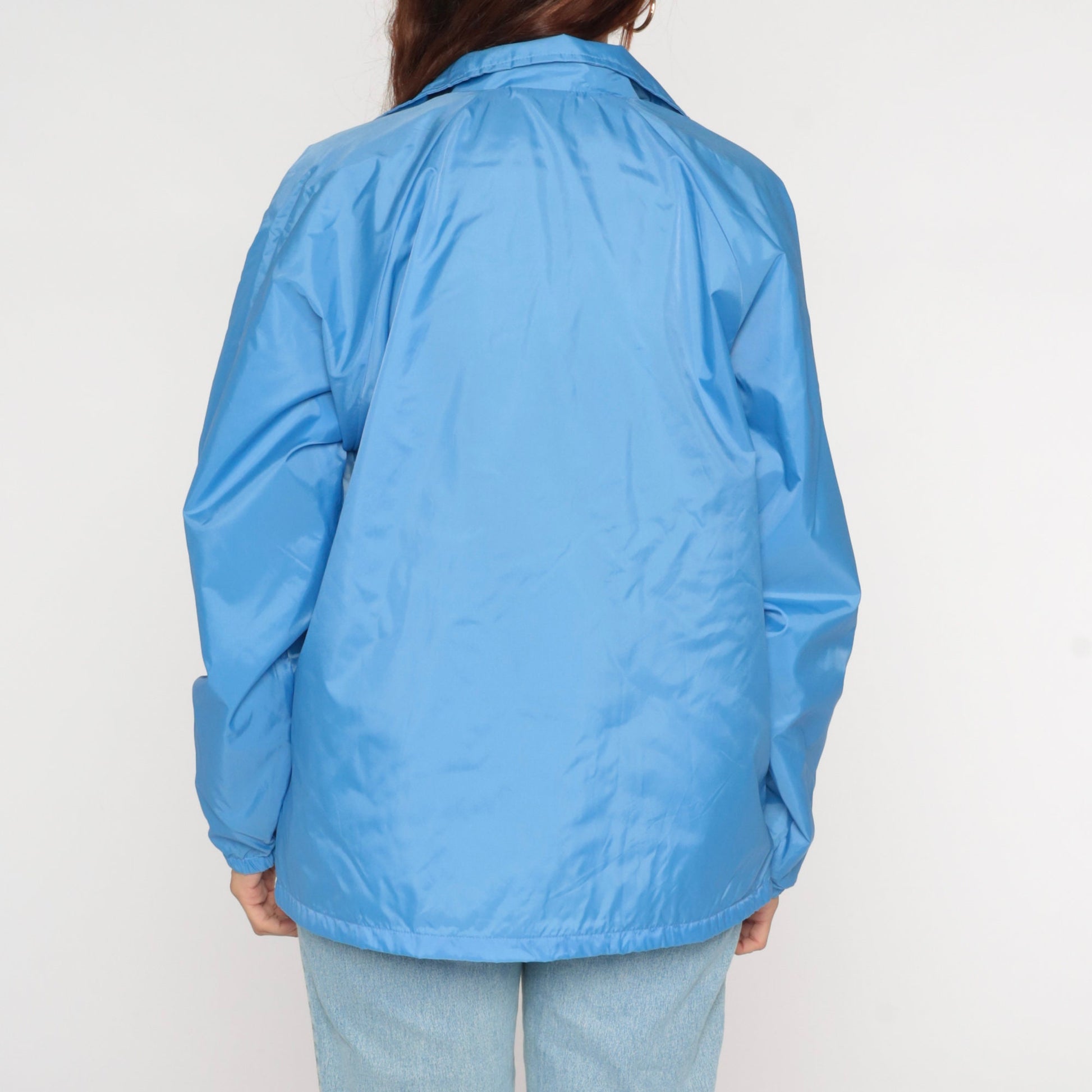 00s Tucson Meadows Blue Windbreaker Nylon Snap Jacket Men's Medium