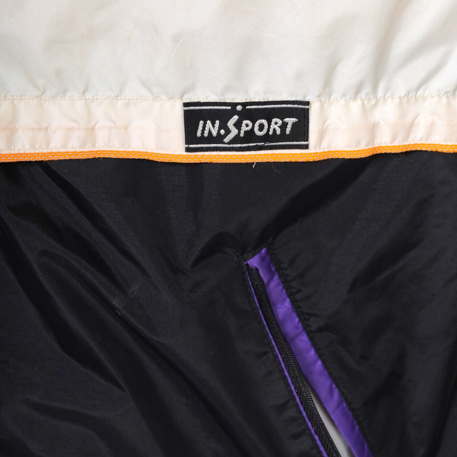 90s Goretex Windbreaker Jacket Off-White Black Colour Block Yellow Purple Large