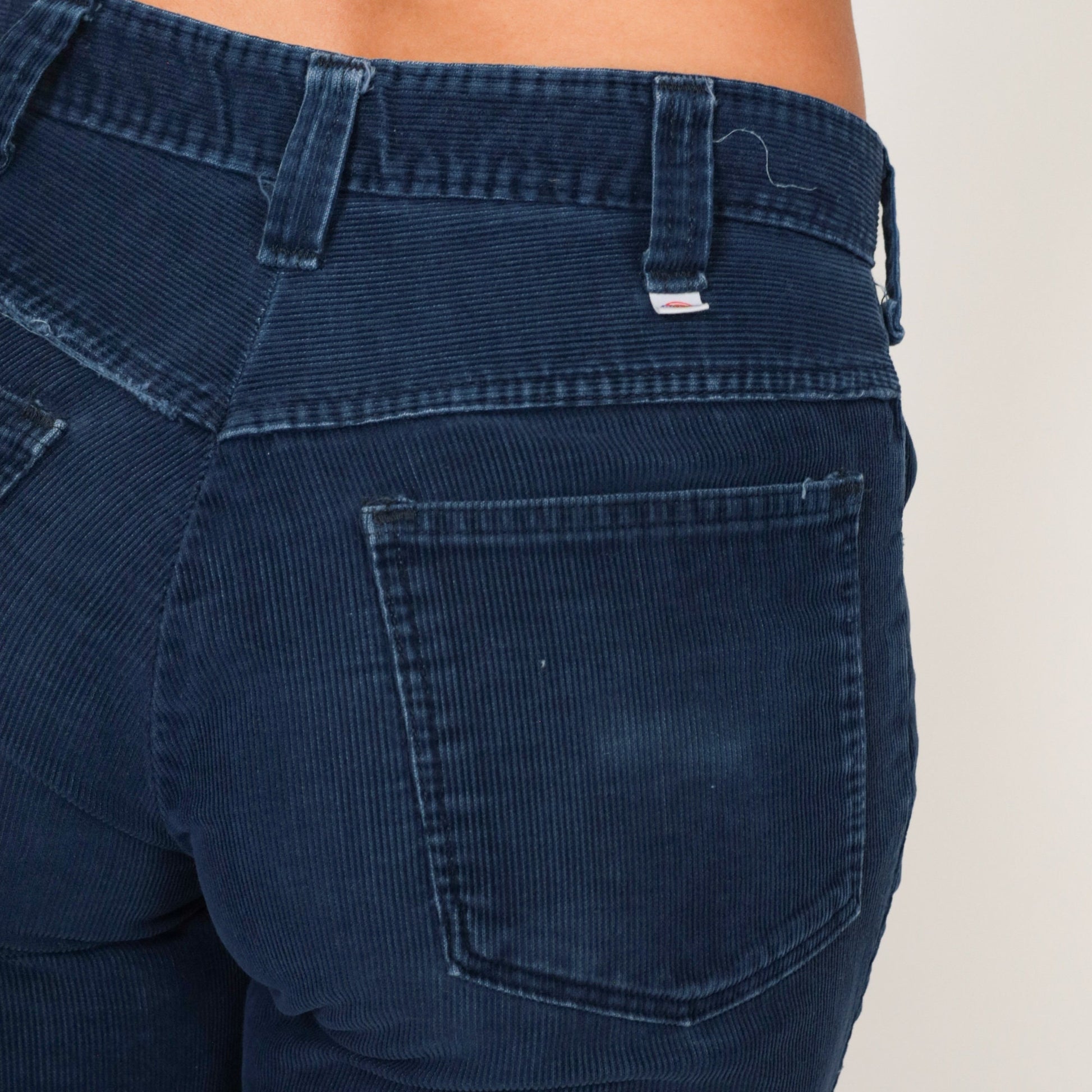 90s Dickies Navy Corduroy Bell Bottom Pants Mid Rise Small