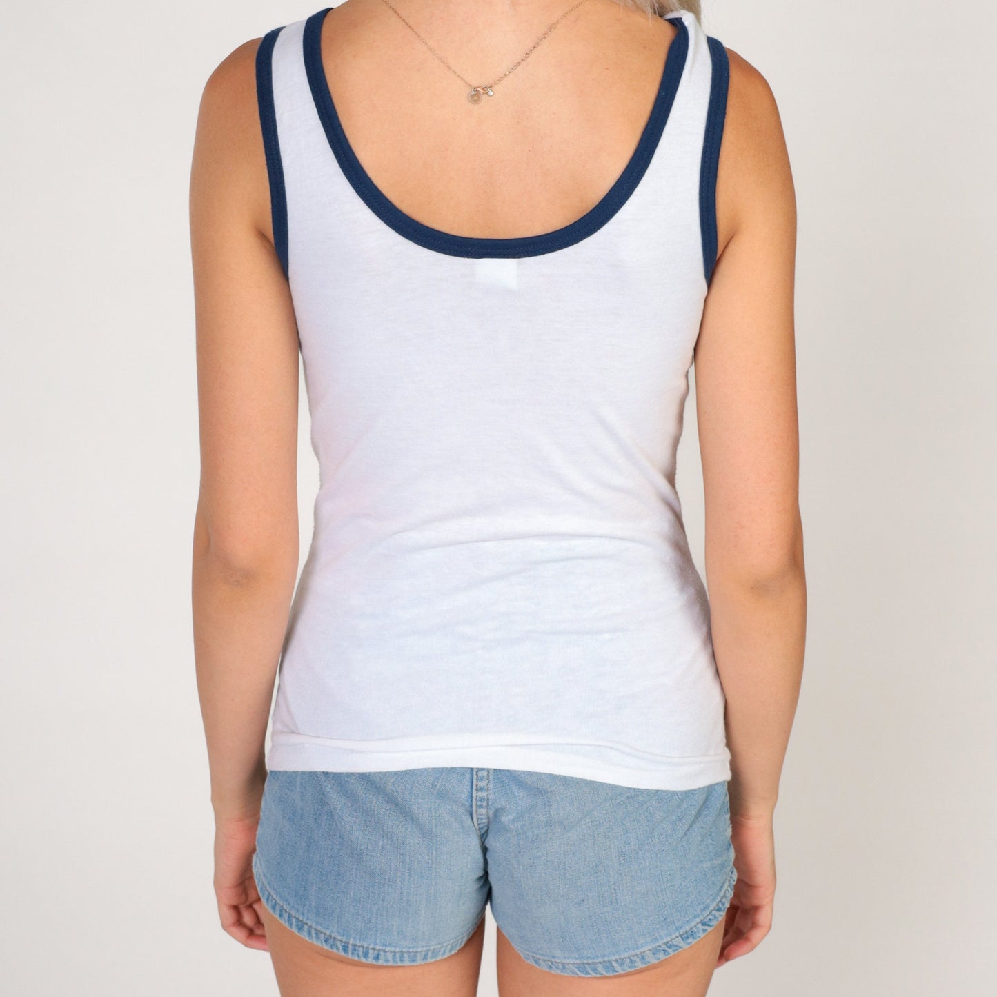 80s USA American Flag Ringer Tank Top White Graphic Single Stitch Extra Small