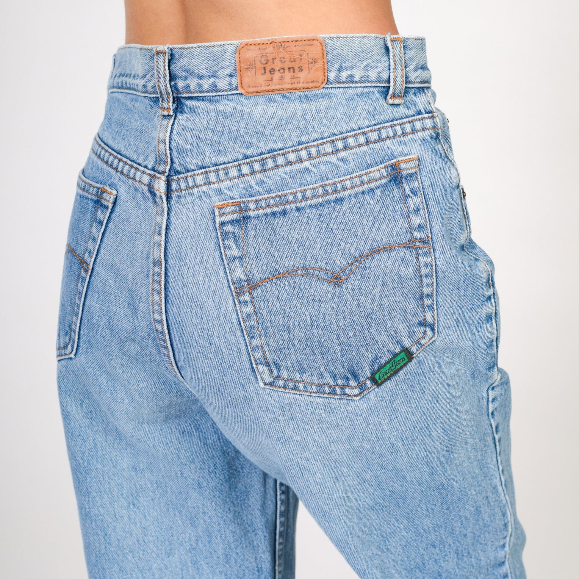 90s High-Rise Straight Leg Ankle Jeans Blue Denim Medium