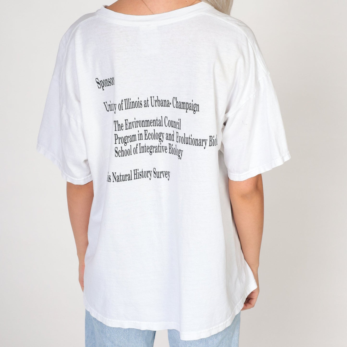 Y2K American Ornithologists' Union 2003 Illinois Bird Graphic Tee White Extra Large XL
