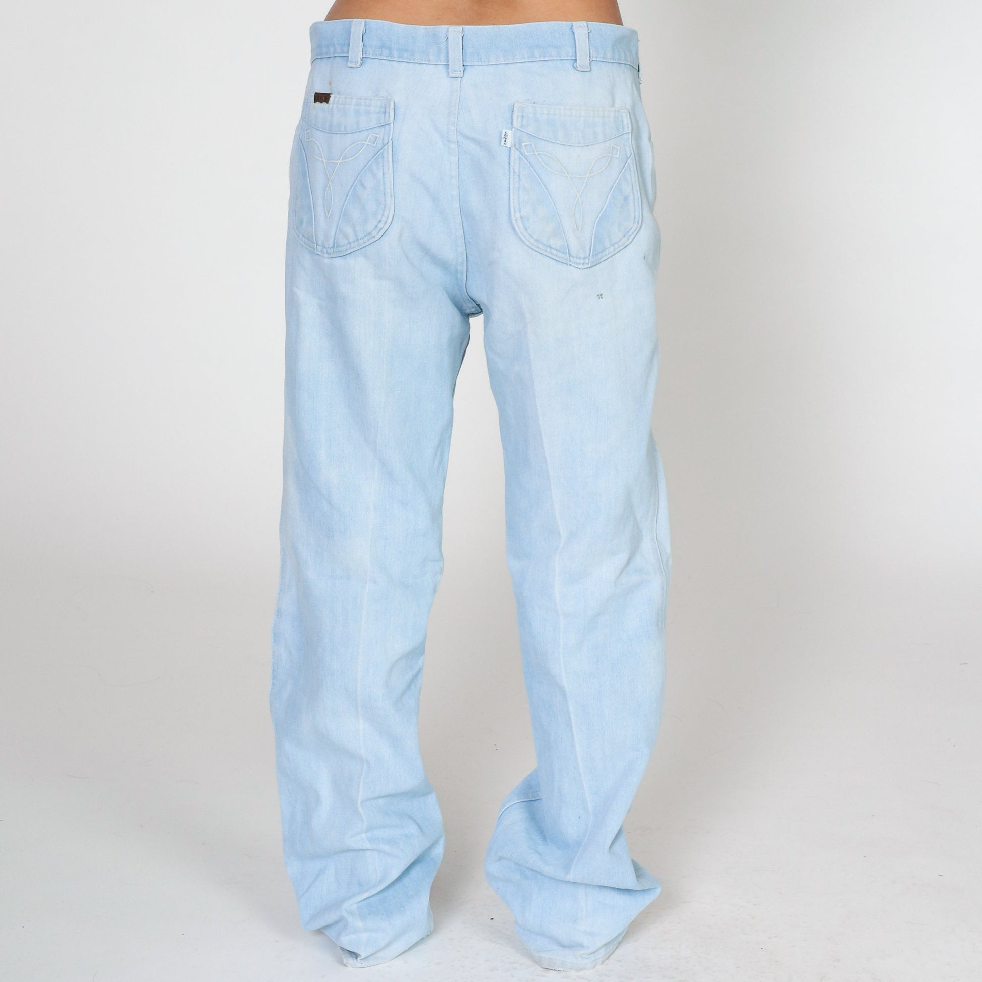 70s Levi's White Tab High Rise Straight Leg Jeans Light Wash Men's 36x34