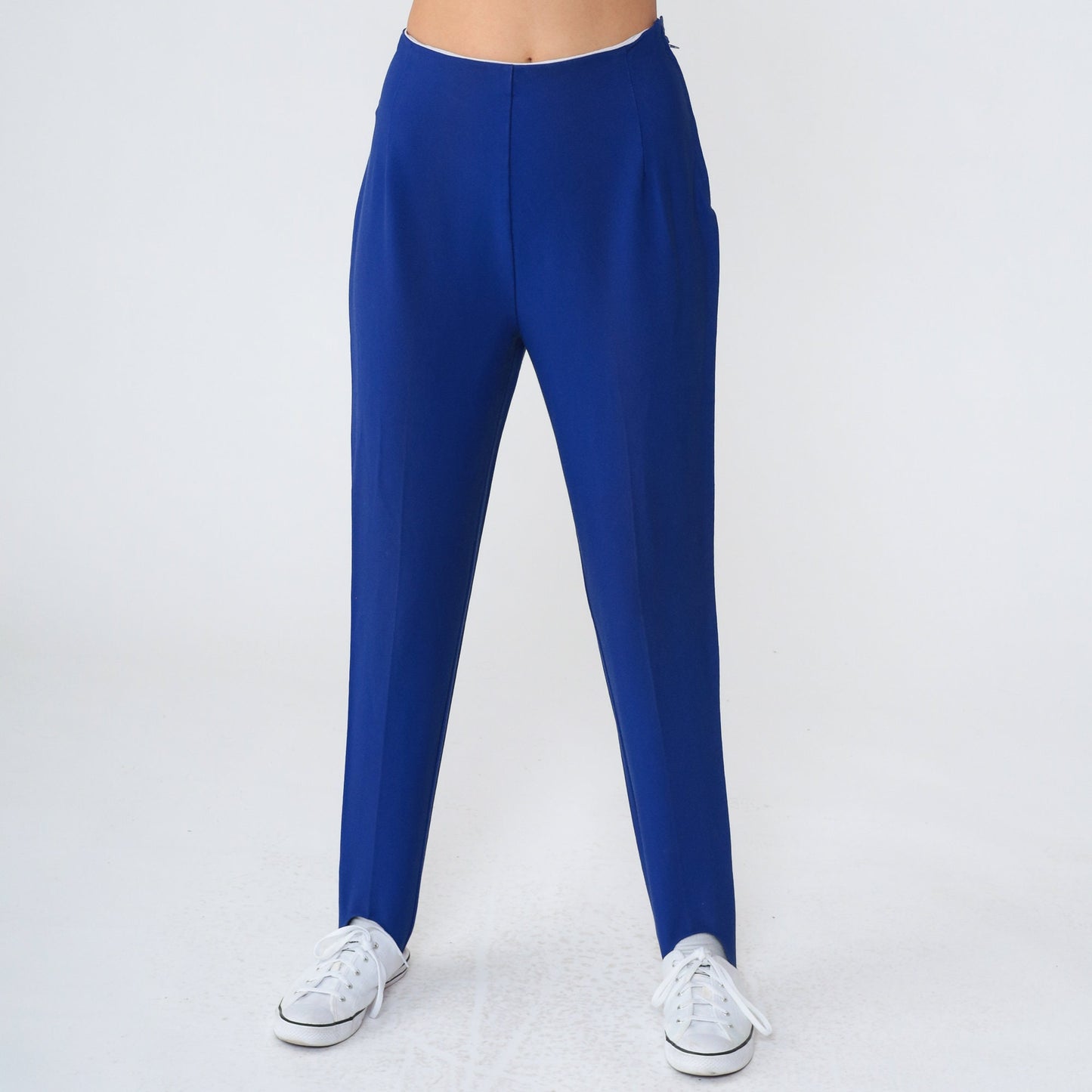 70s Indigo Stirrup Pants High Waisted Tapered Trousers Extra Small