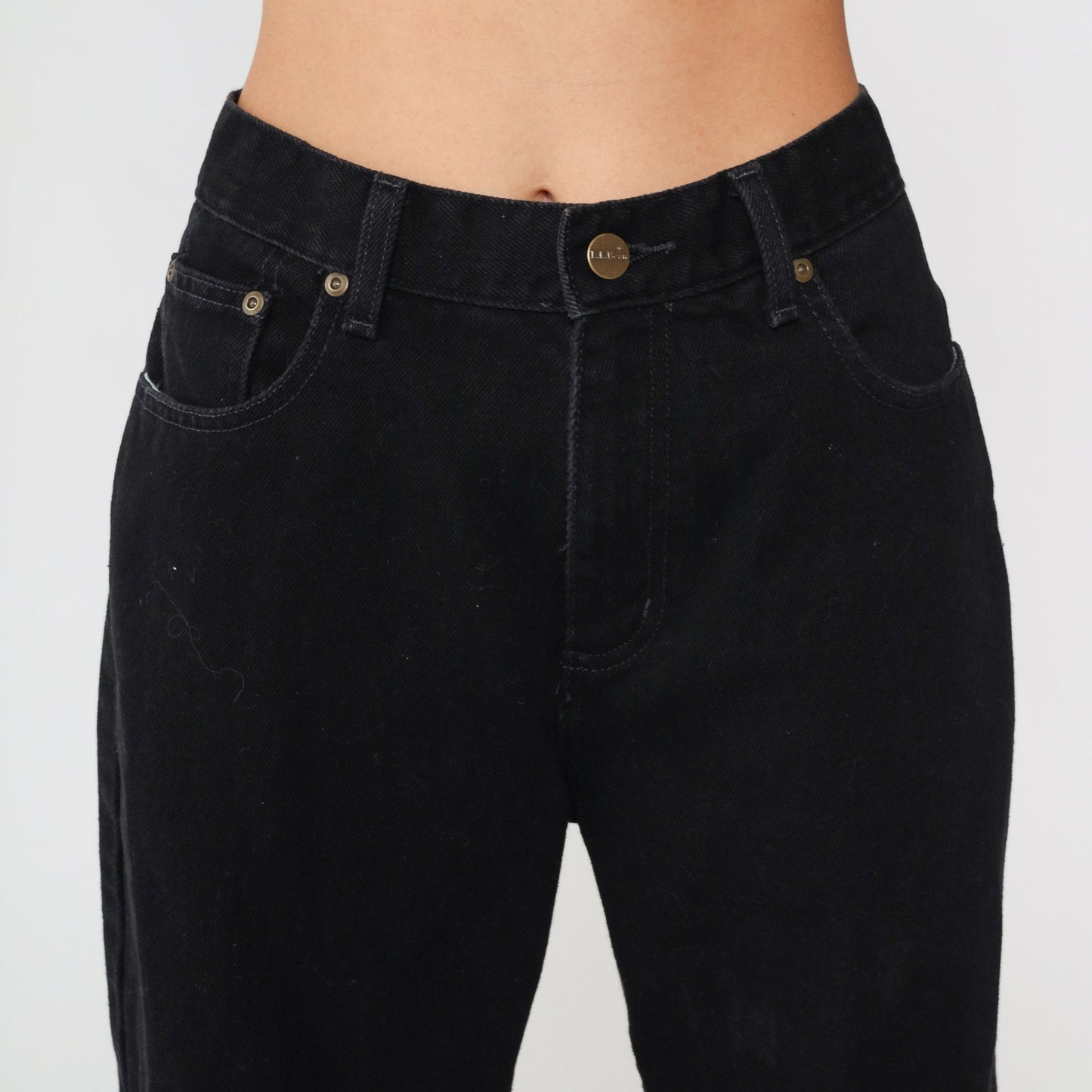 90s LL Bean Black High-Waist Jeans Relaxed Fit Cotton Small 6