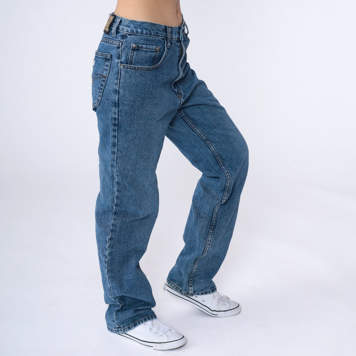 90s Armani Jeans High Waist Straight Leg Blue Denim Medium 30