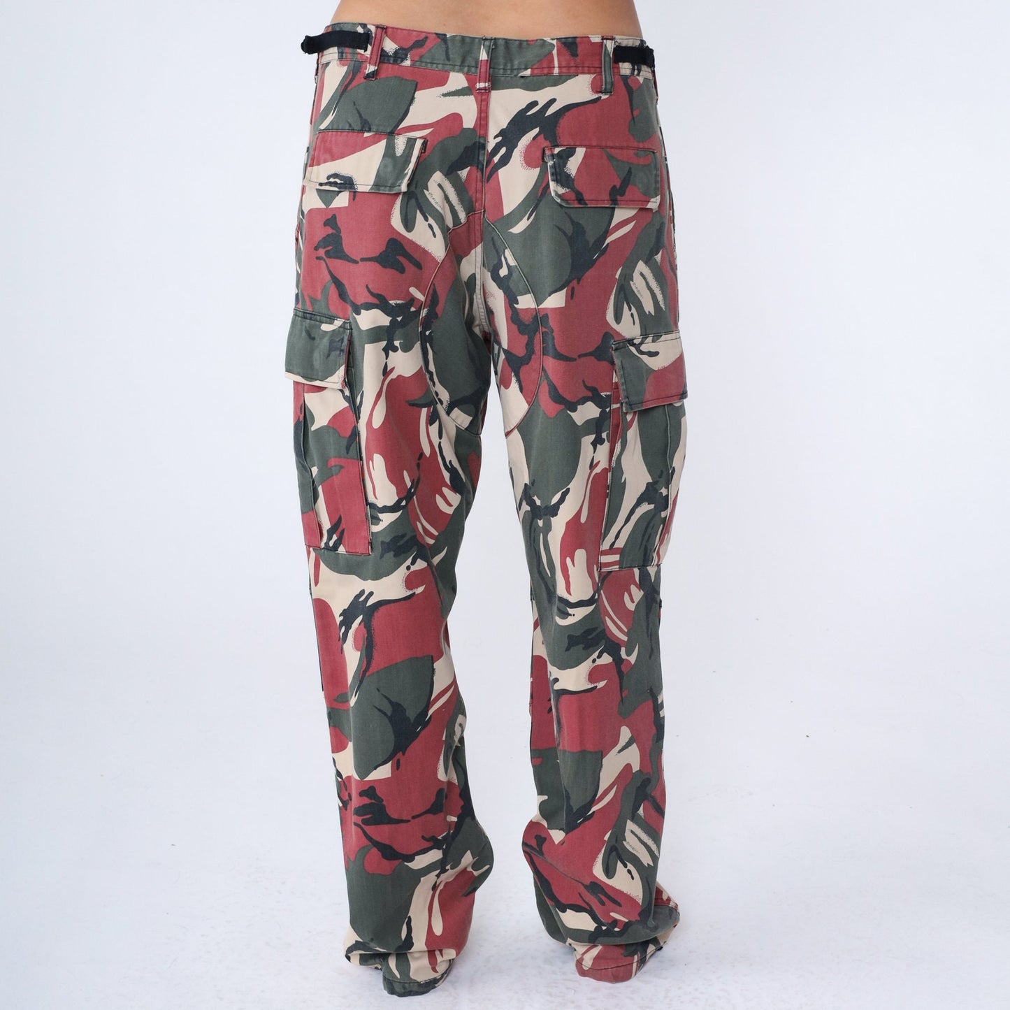 Y2K Rothco Camo Cargo Pants Red Tan Green Camouflage Men's Large