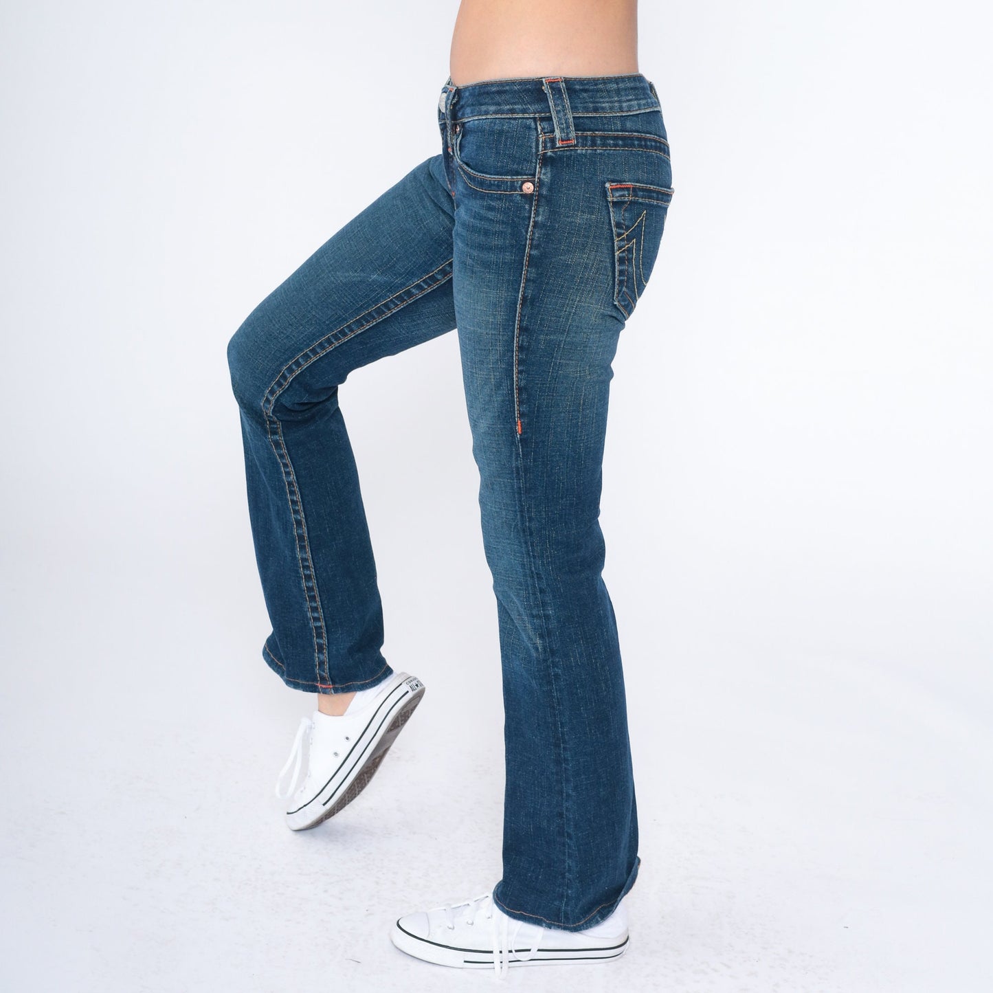 True Religion Y2K Low Rise Flare Jeans Blue Denim Bootcut Small 27