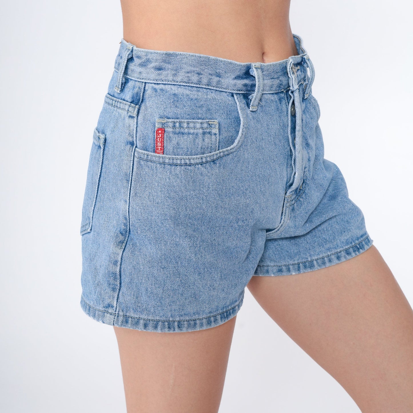 90s Just USA High-Rise Denim Shorts Blue Jean Small S
