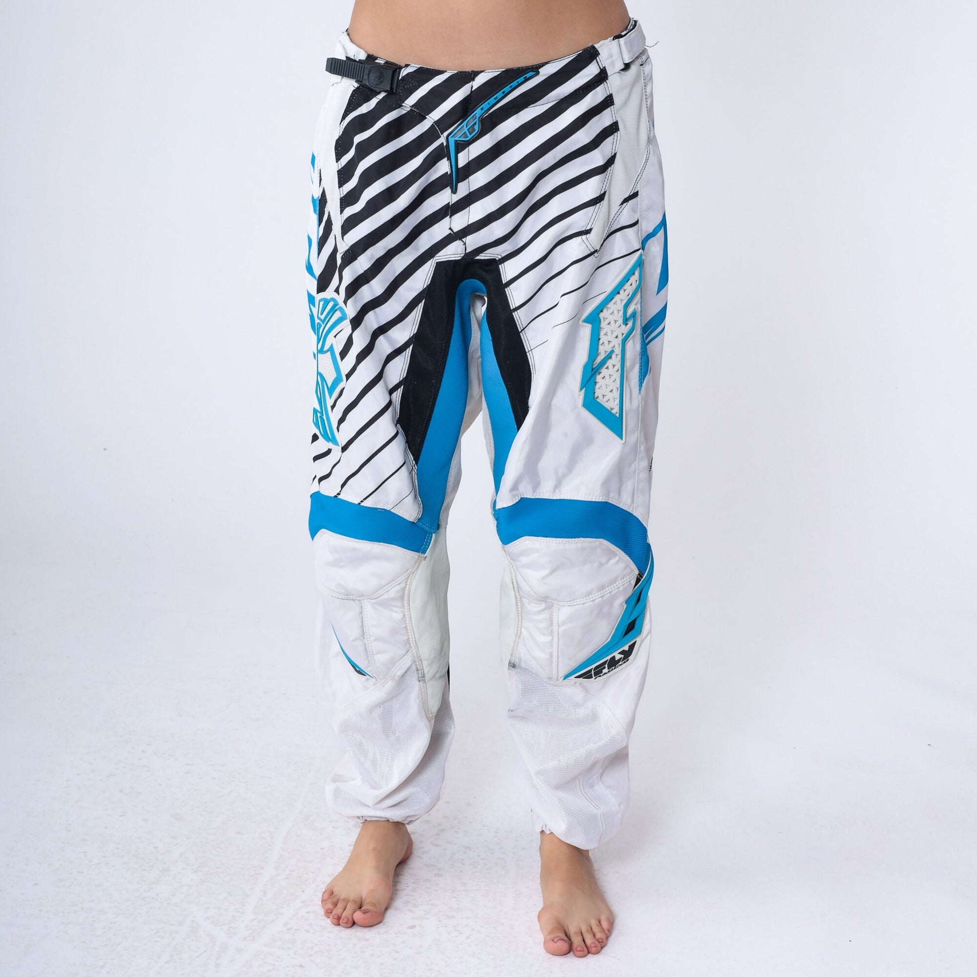90s Fly Racing Motocross Pants White Black Motorcycle Riding Large