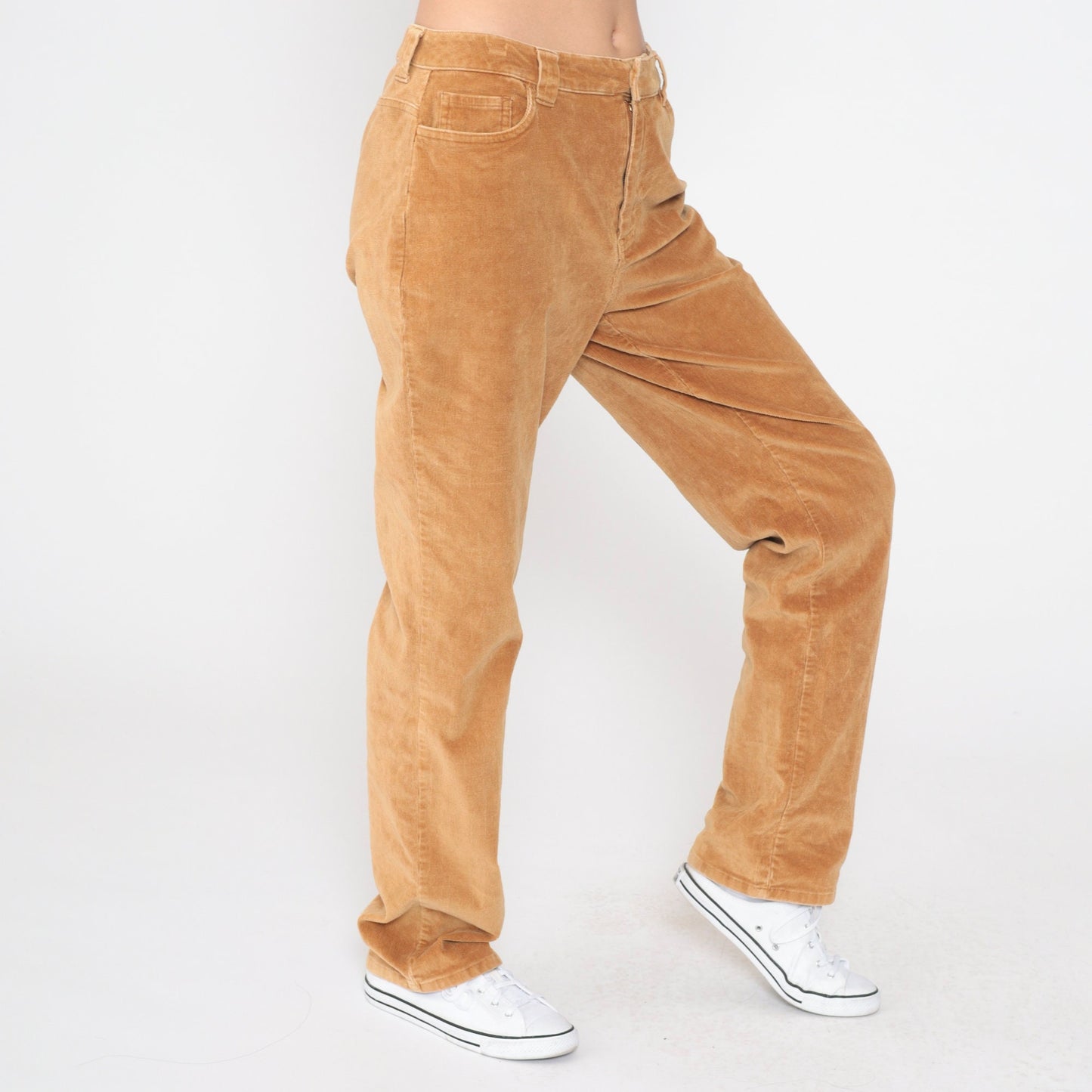 00s St. John's Bay Golden Brown Corduroy Pants Straight Leg Mid Rise Small 6