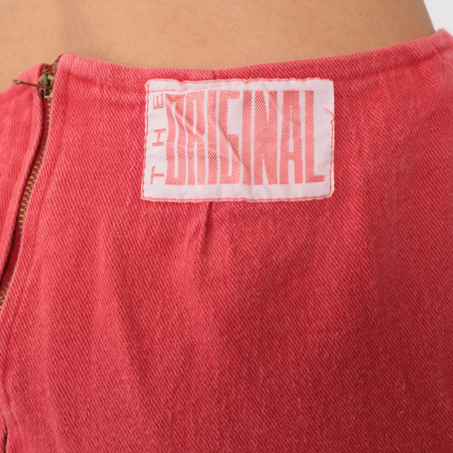 90s Red Capri Pants High Waist Cotton Cropped Trousers Small