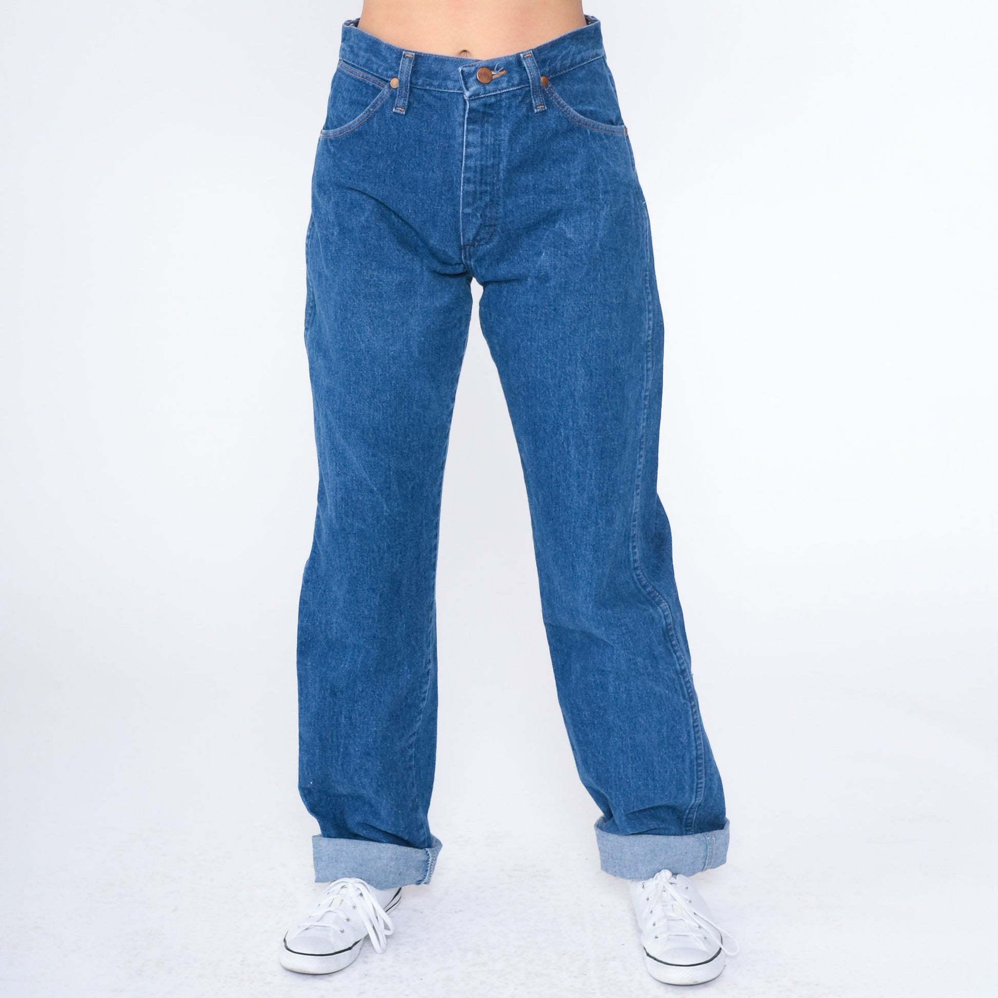 90s Wrangler Straight Leg Jeans Mid Rise Blue Denim Small 28